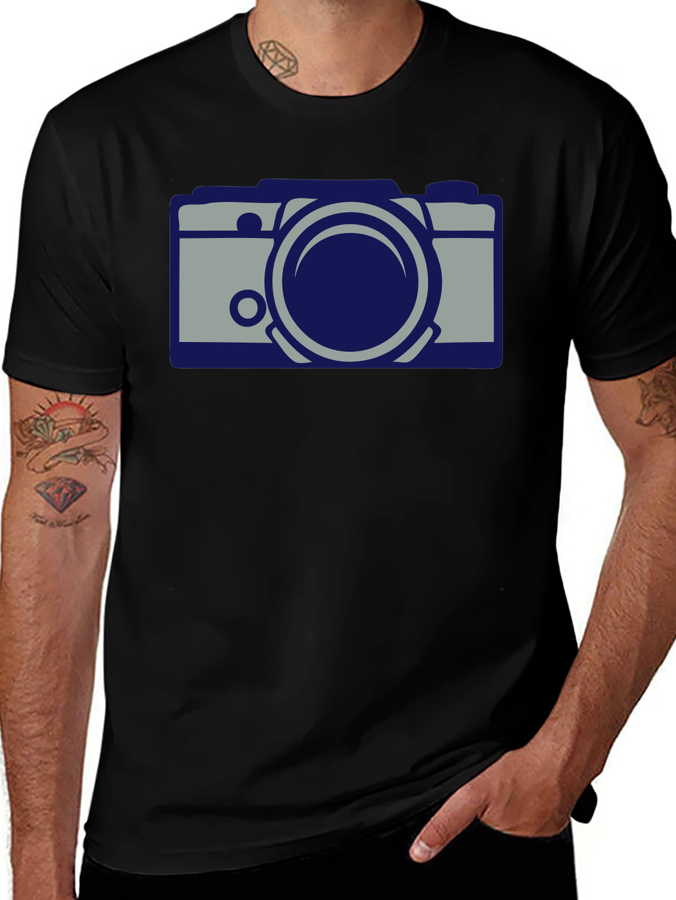 Cool Camera Graphic Black T-Shirt