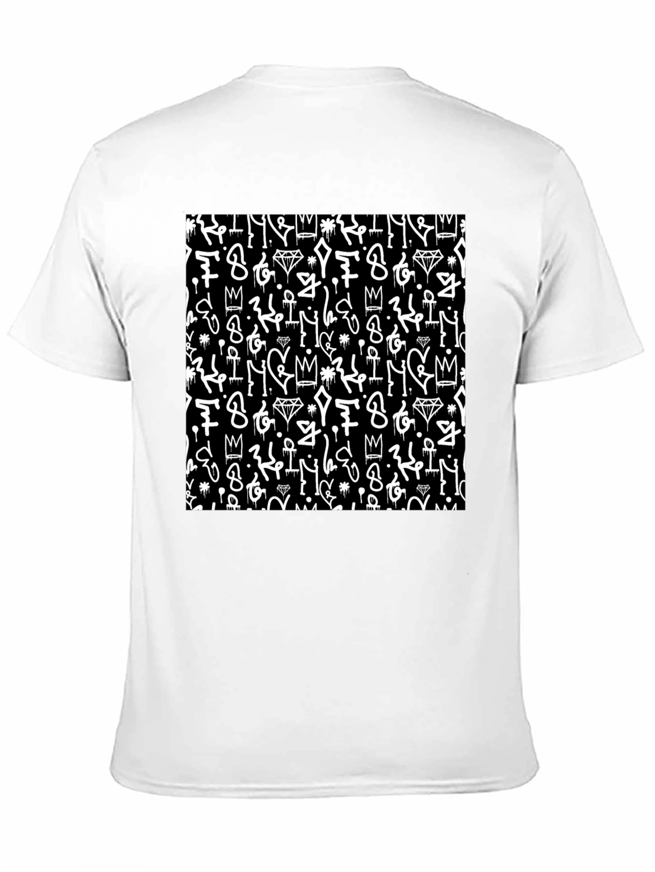 Black Tee with Graffiti Art