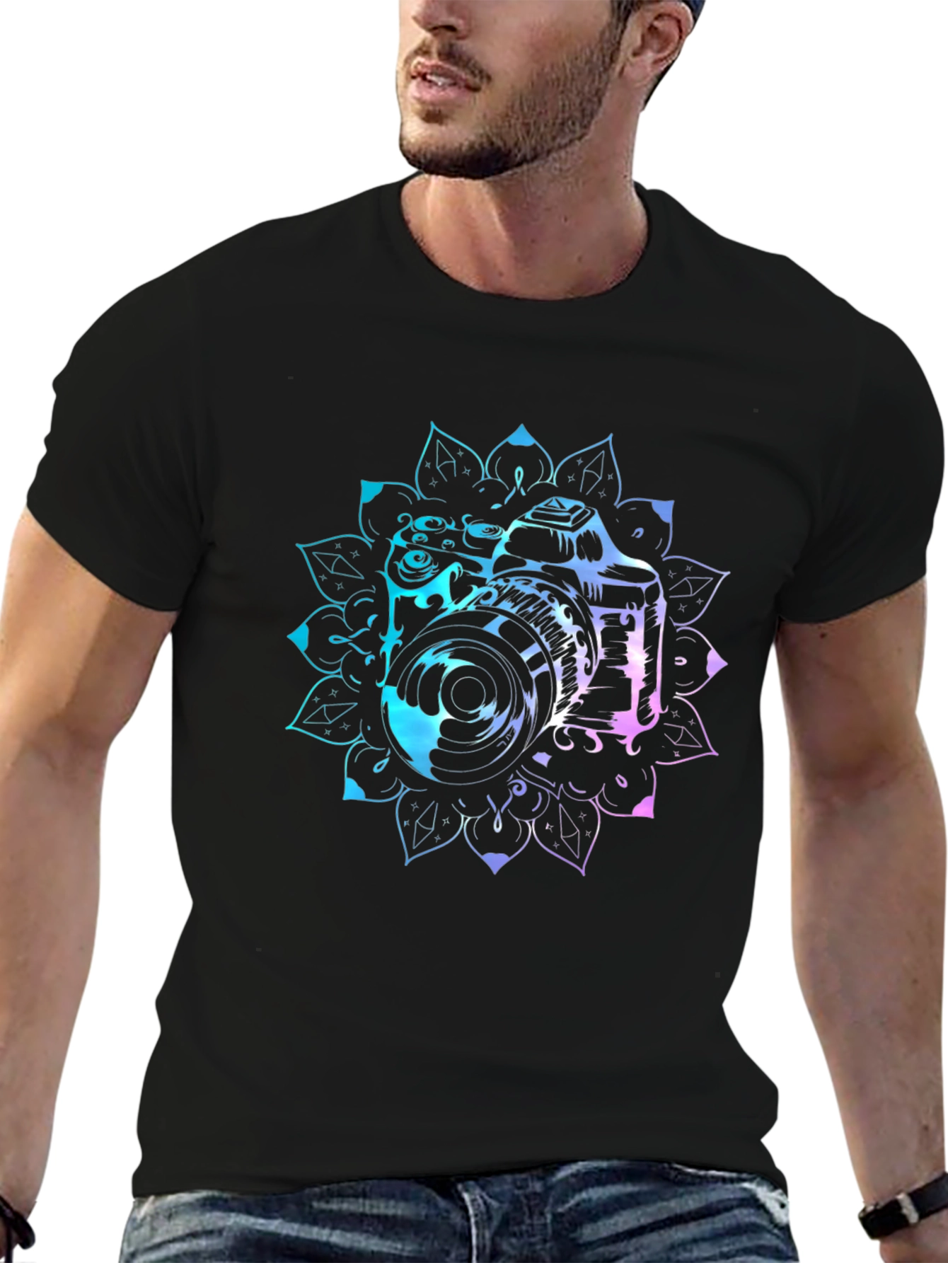 Camera Mandala Graphic Tee - Photographer Style