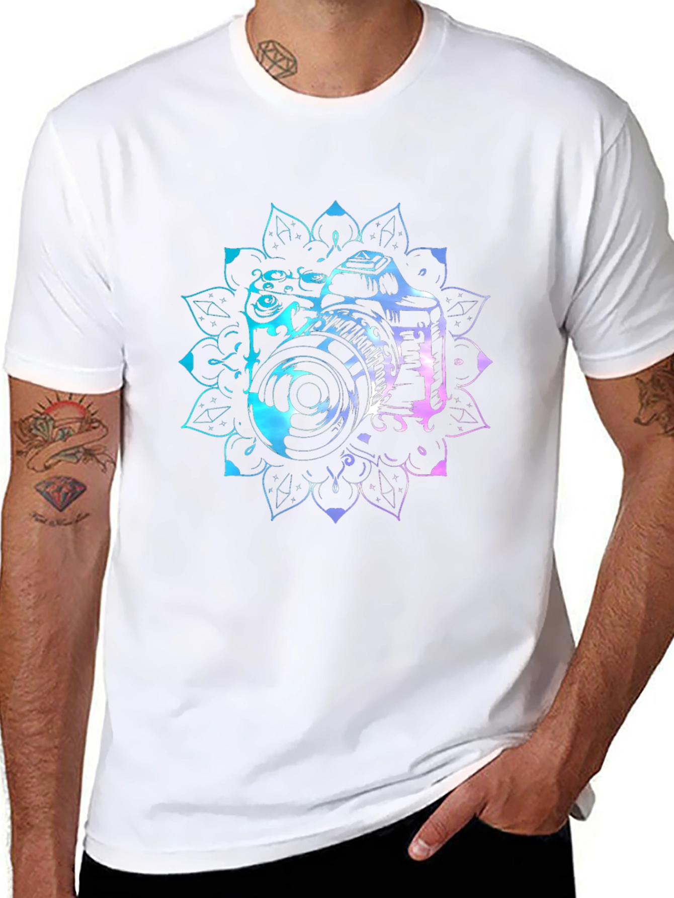 Camera Mandala Graphic Tee - Photographer Style