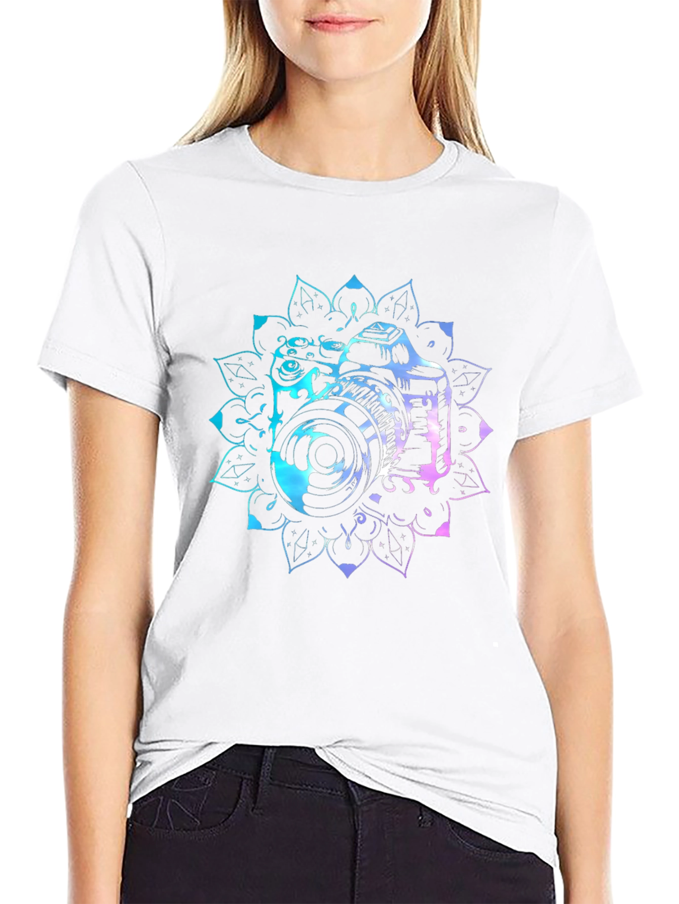 Camera Mandala Graphic Tee - Photographer Style