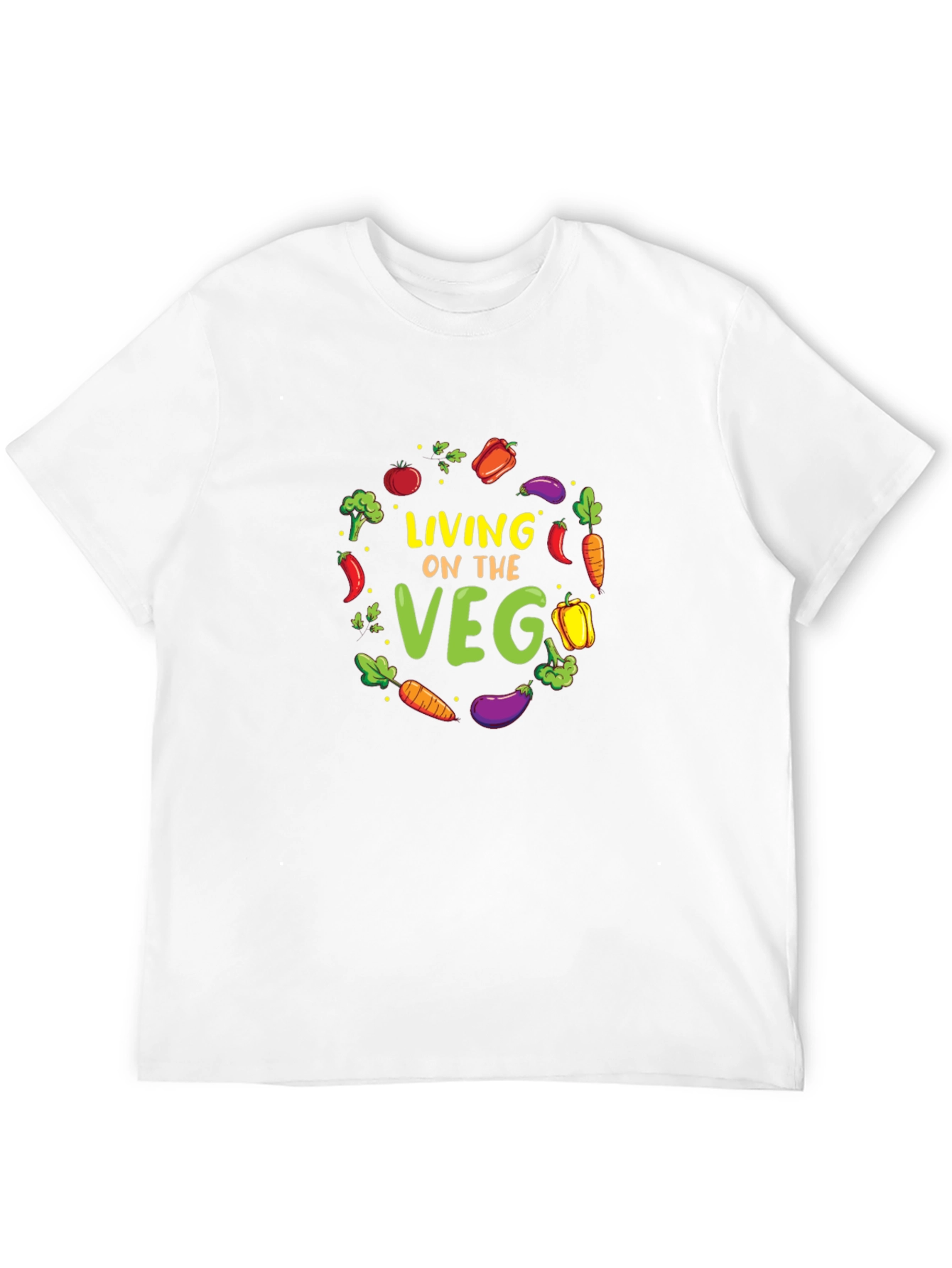 Living on the Veg Black Graphic Tee