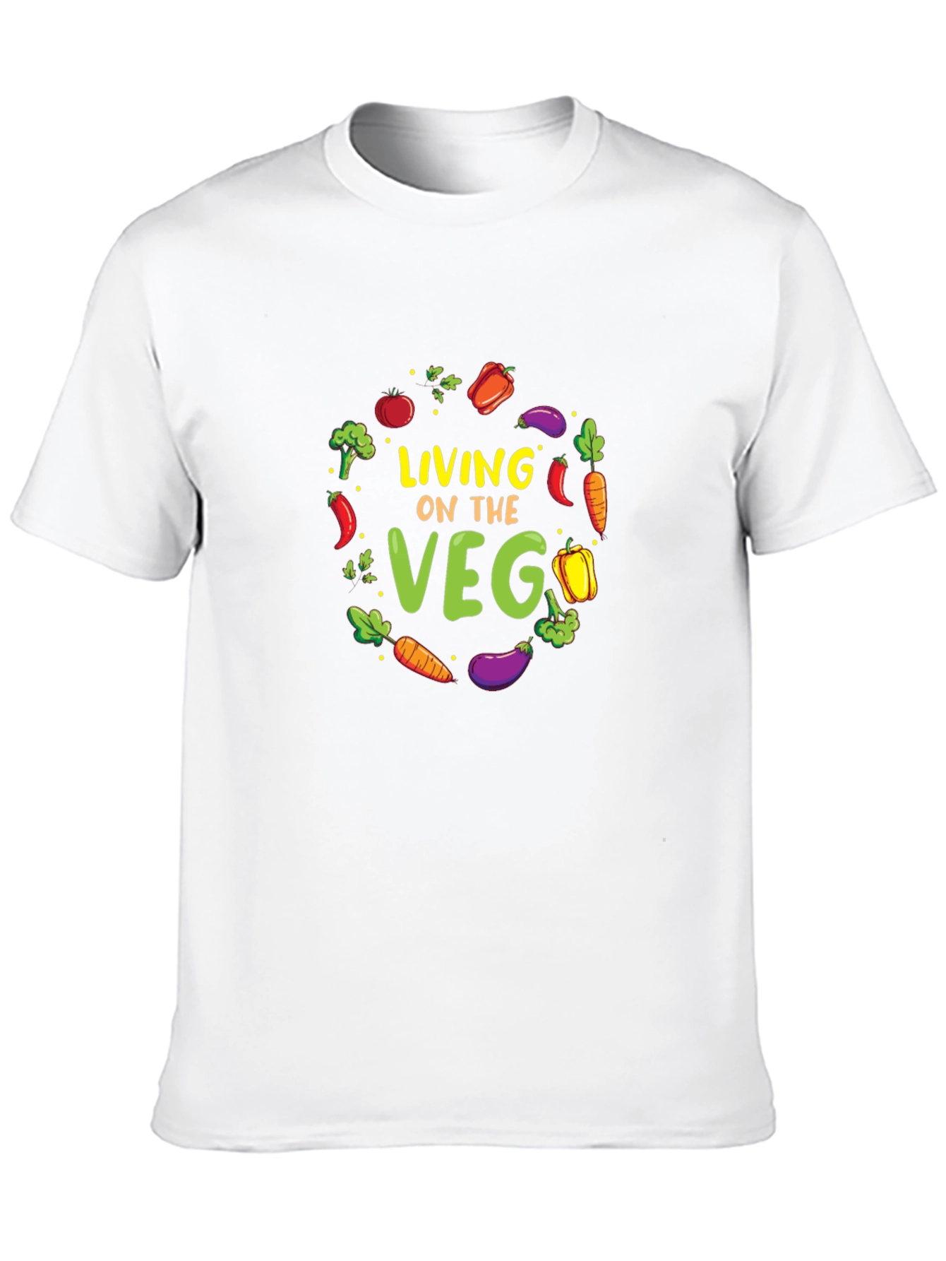 Living on the Veg Black Graphic Tee