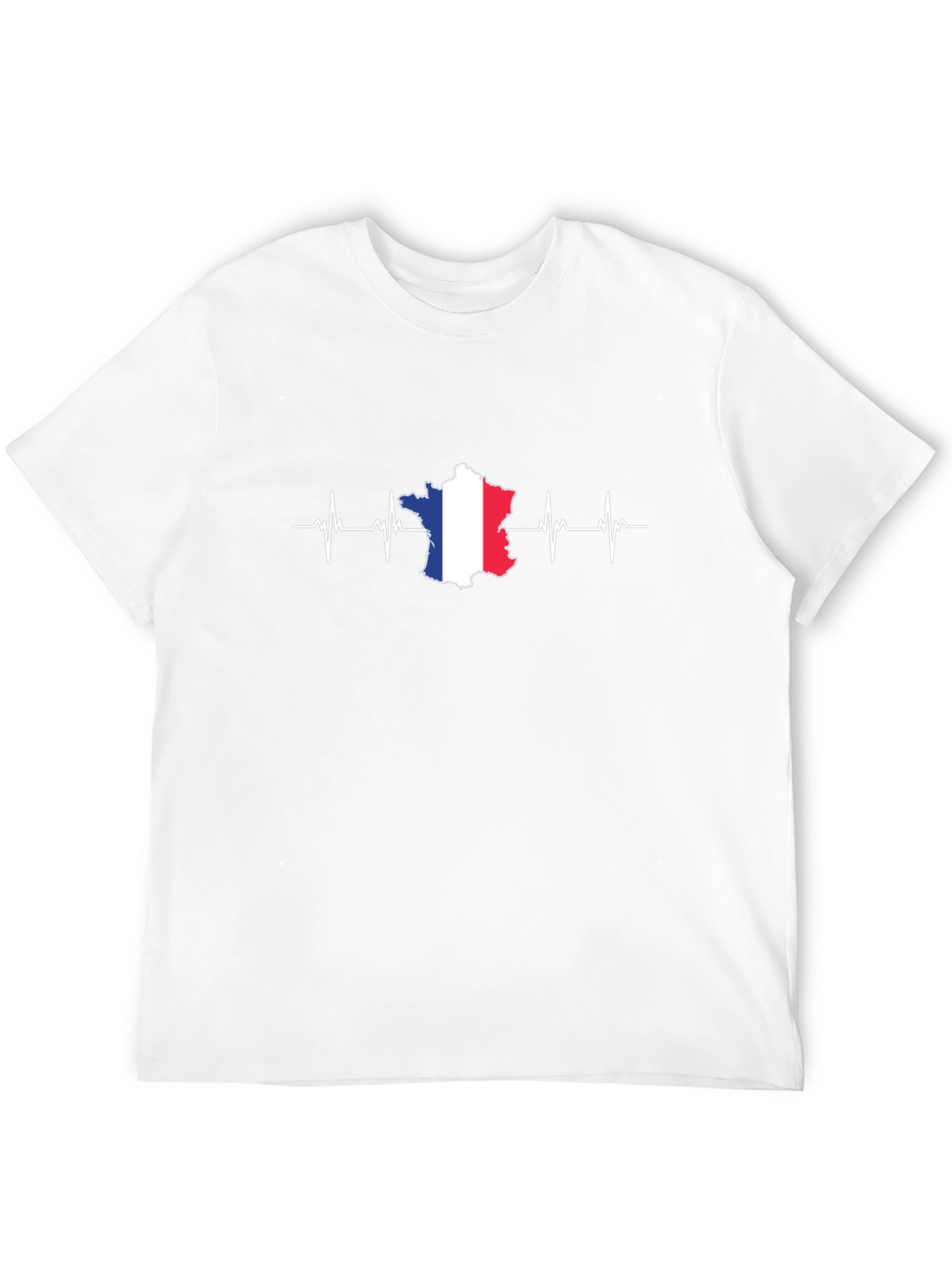 France Heartbeat T-Shirt - Black Graphic Tee