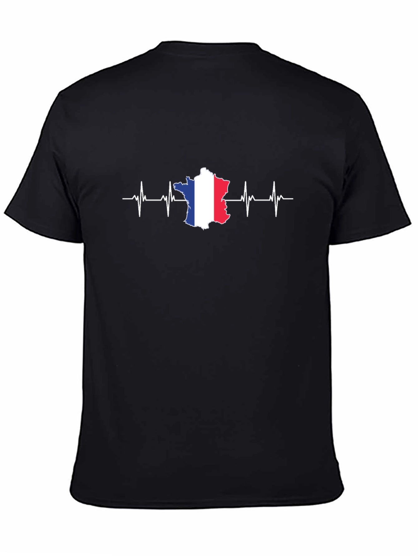 France Heartbeat T-Shirt - Black Graphic Tee
