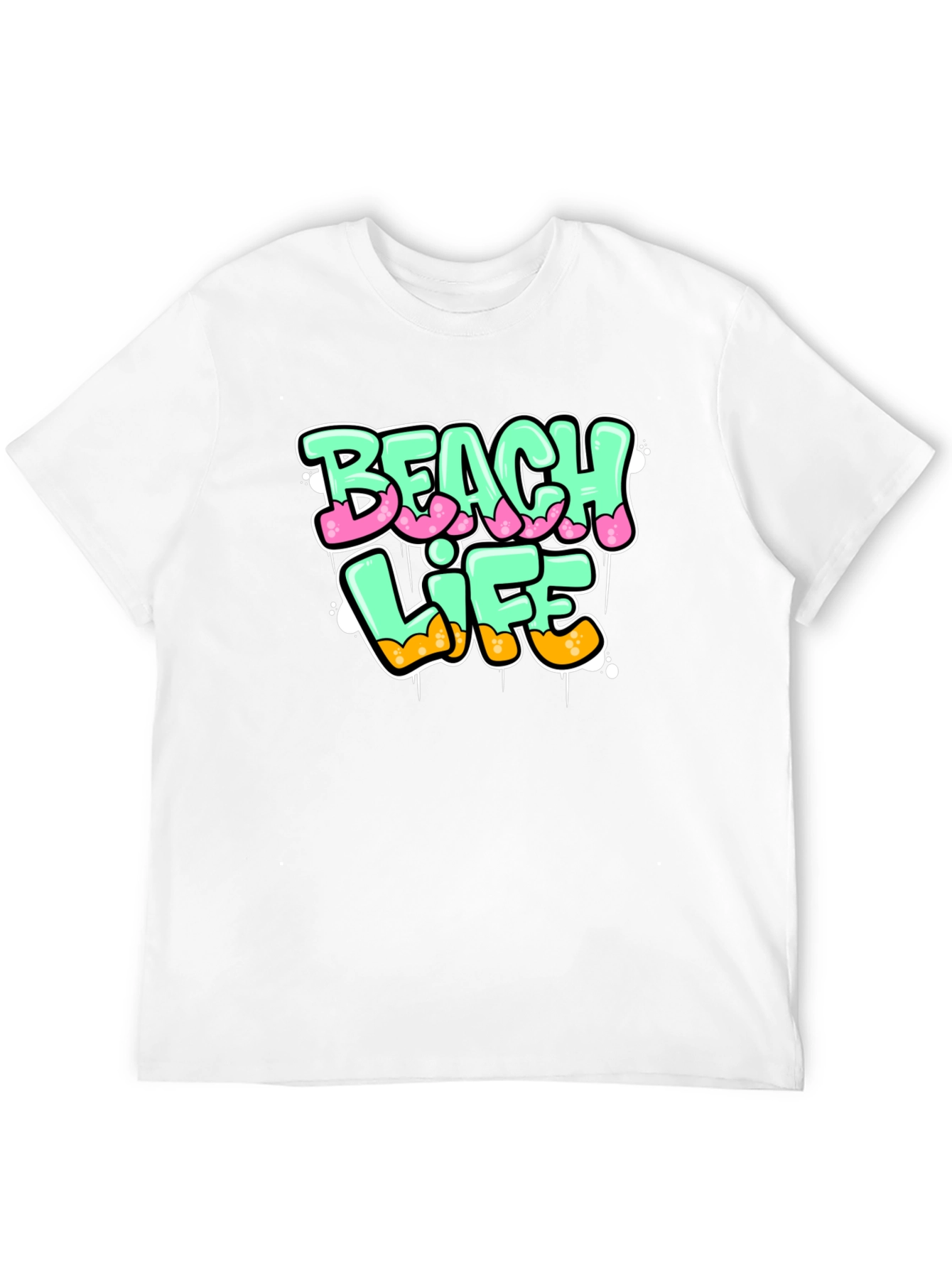Beach Life Graphic Print Black T-Shirt