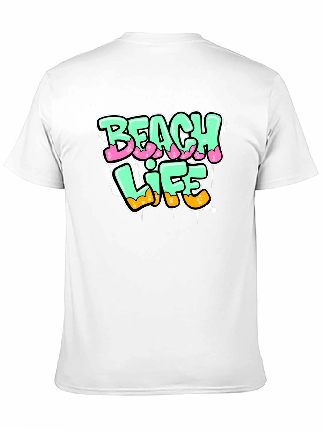 Beach Life Graphic Print Black T-Shirt