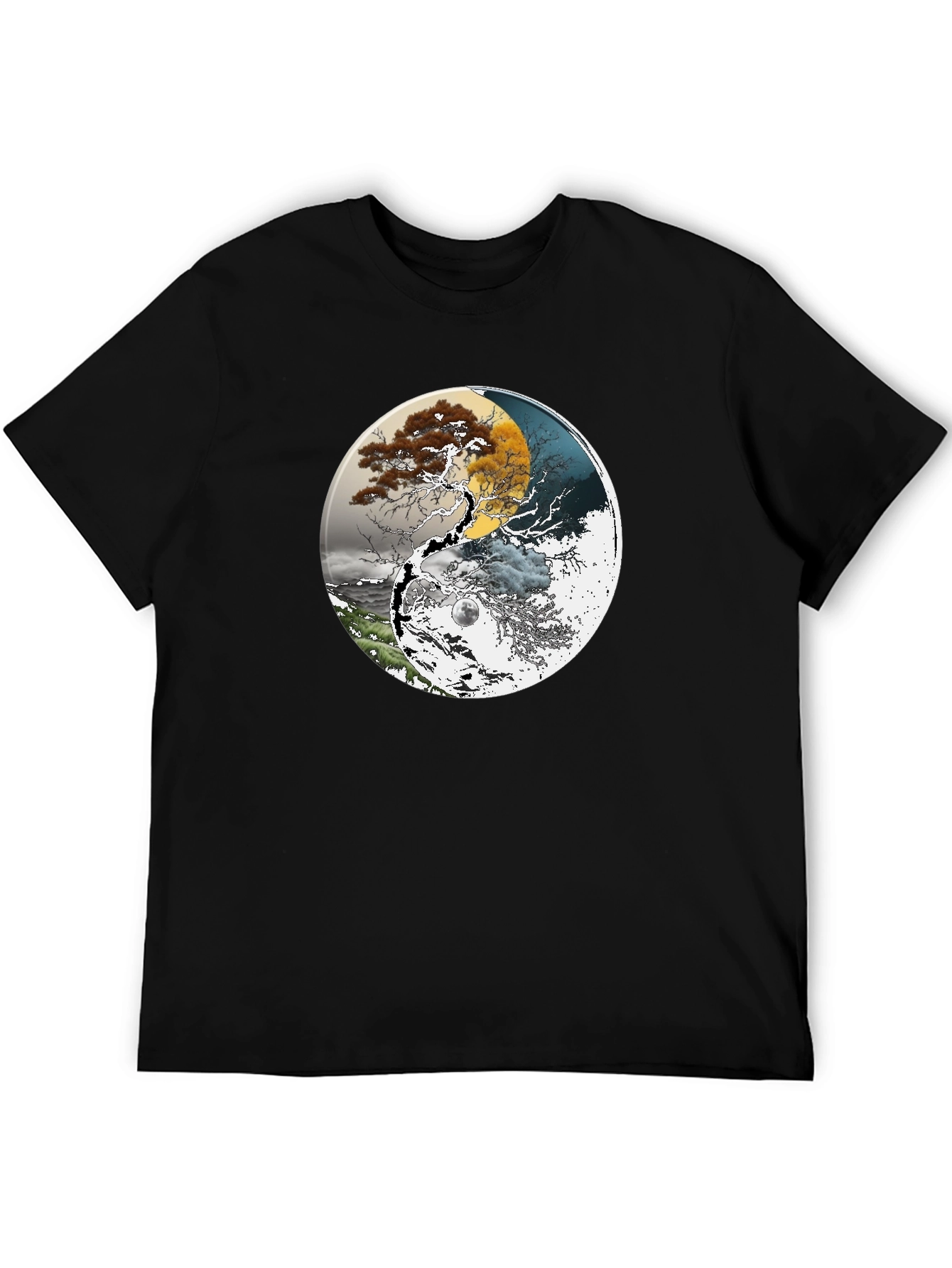 Yin Yang Tree T-Shirt - Day & Night Balance