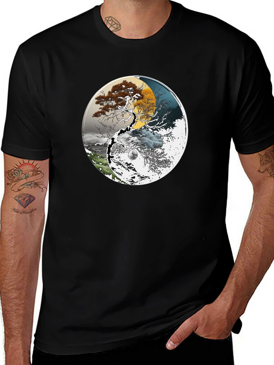 Yin Yang Tree T-Shirt - Day & Night Balance