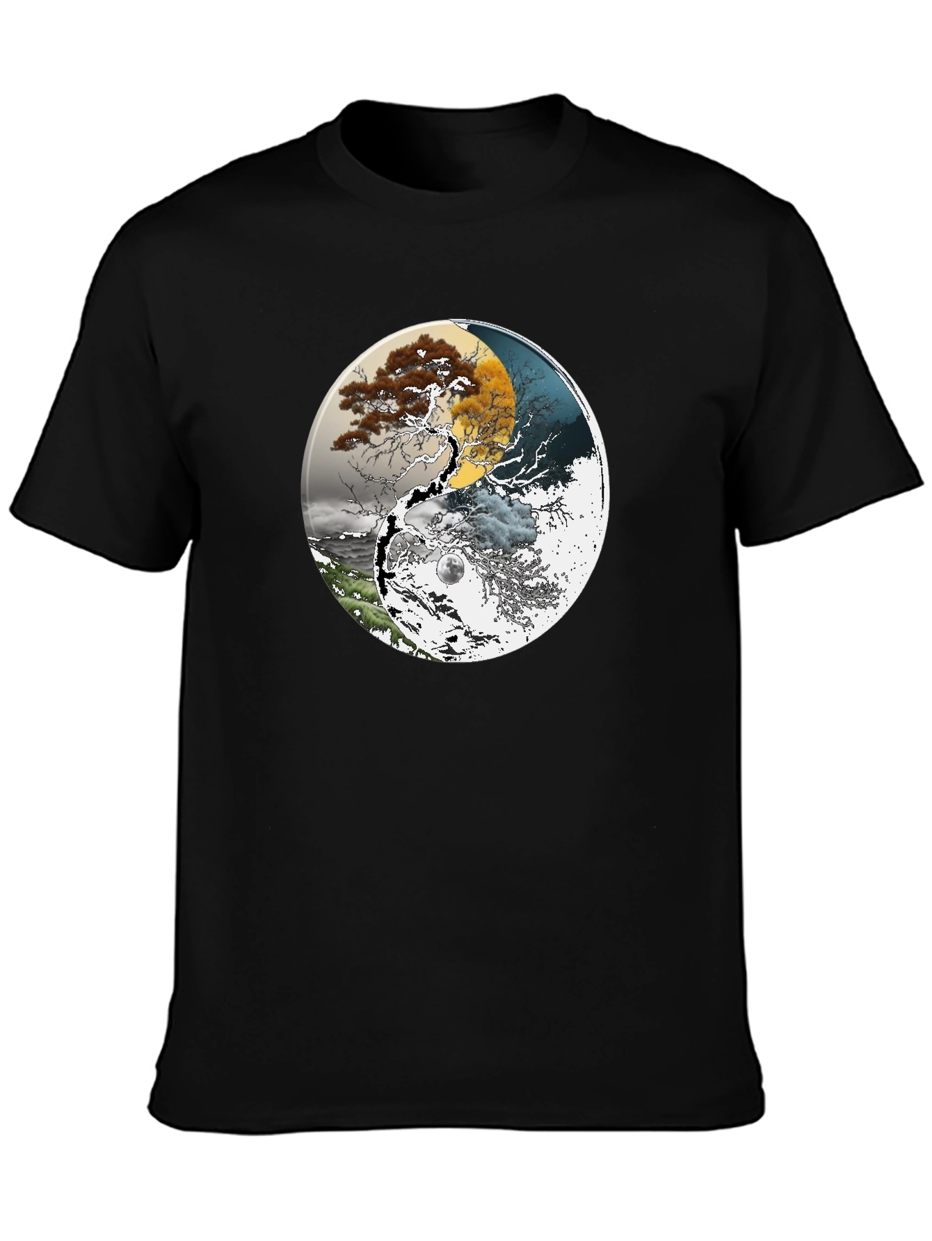 Yin Yang Tree T-Shirt - Day & Night Balance