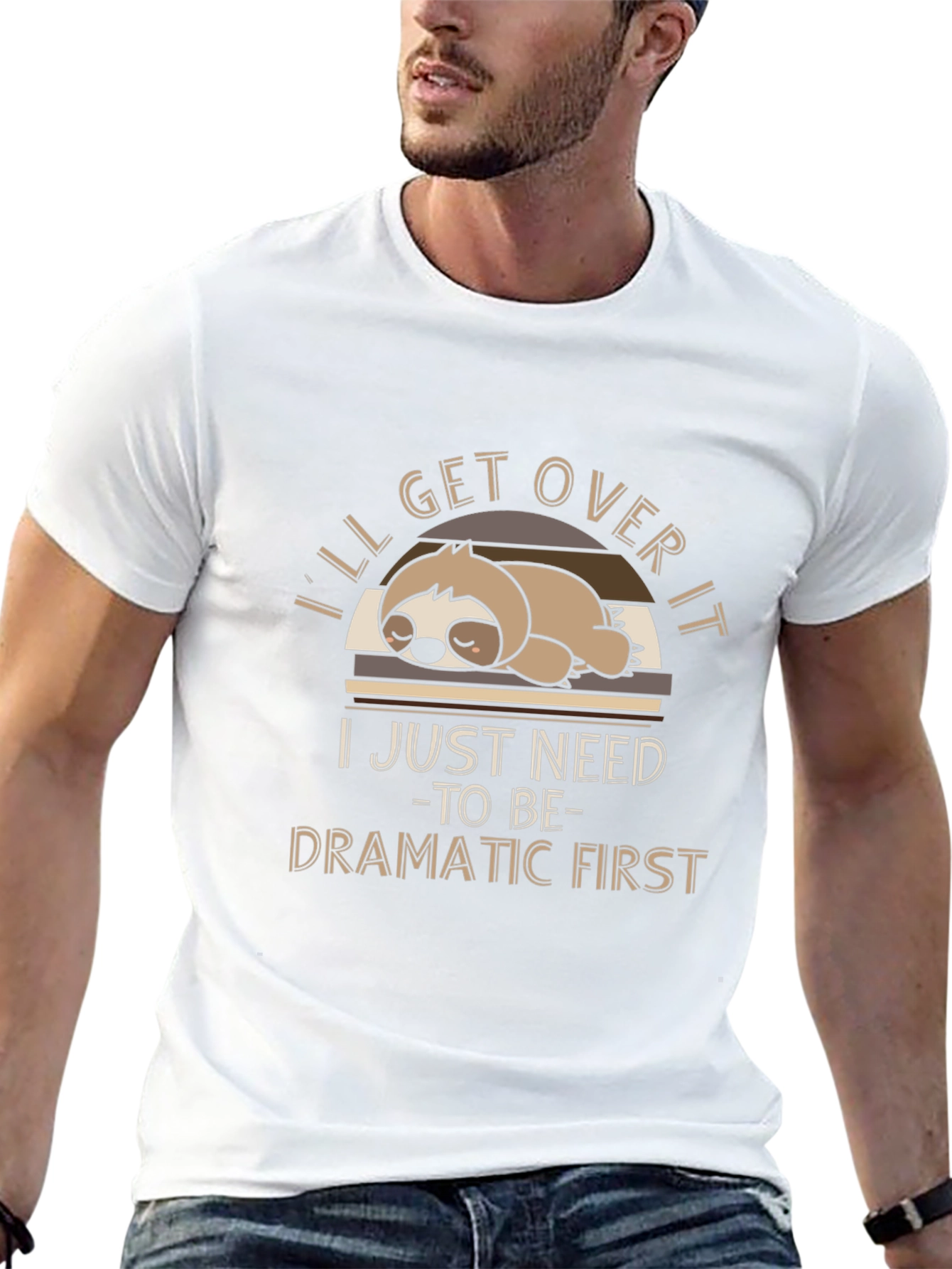 Funny Sloth Graphic T-Shirt - Dramatic First