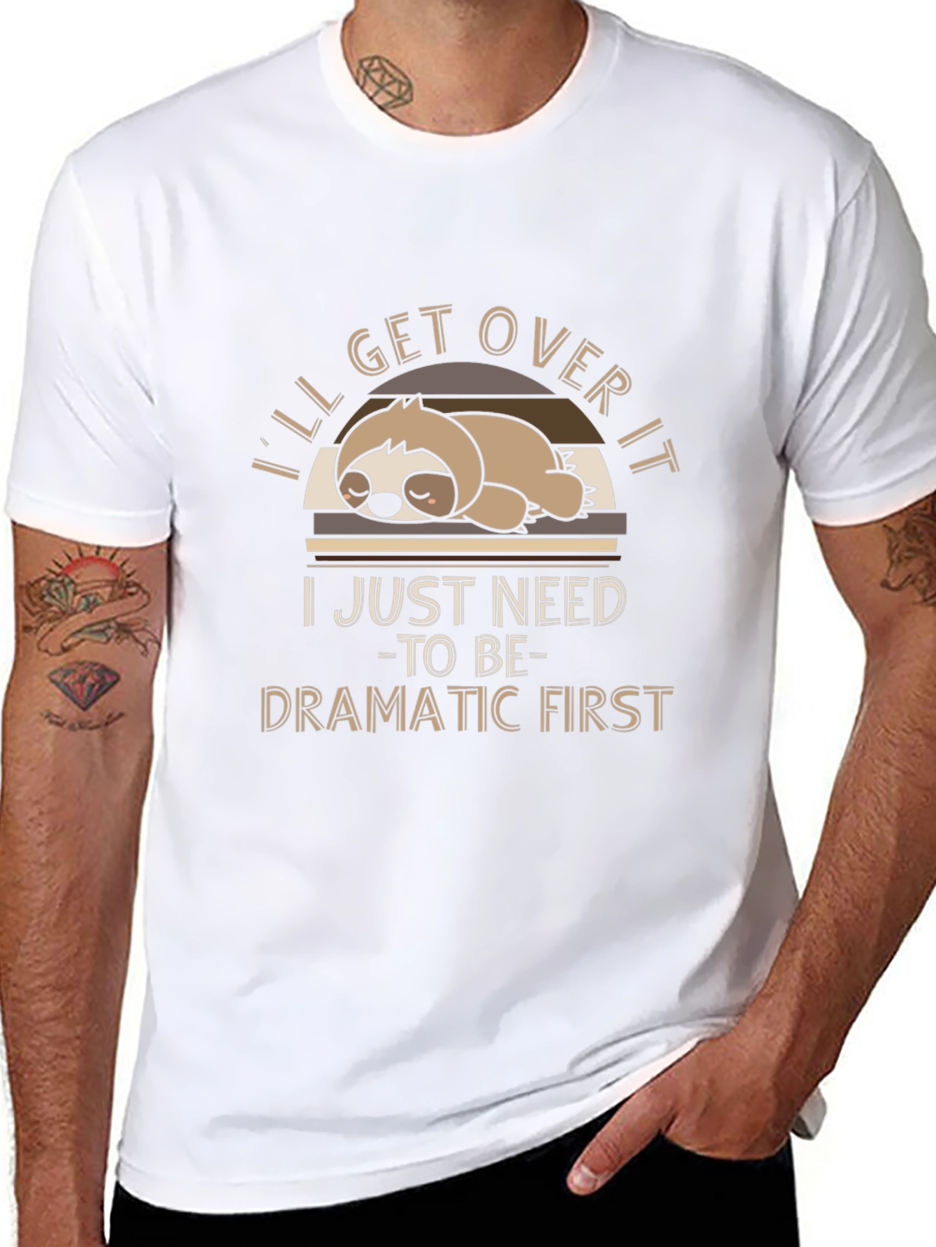 Funny Sloth Graphic T-Shirt - Dramatic First