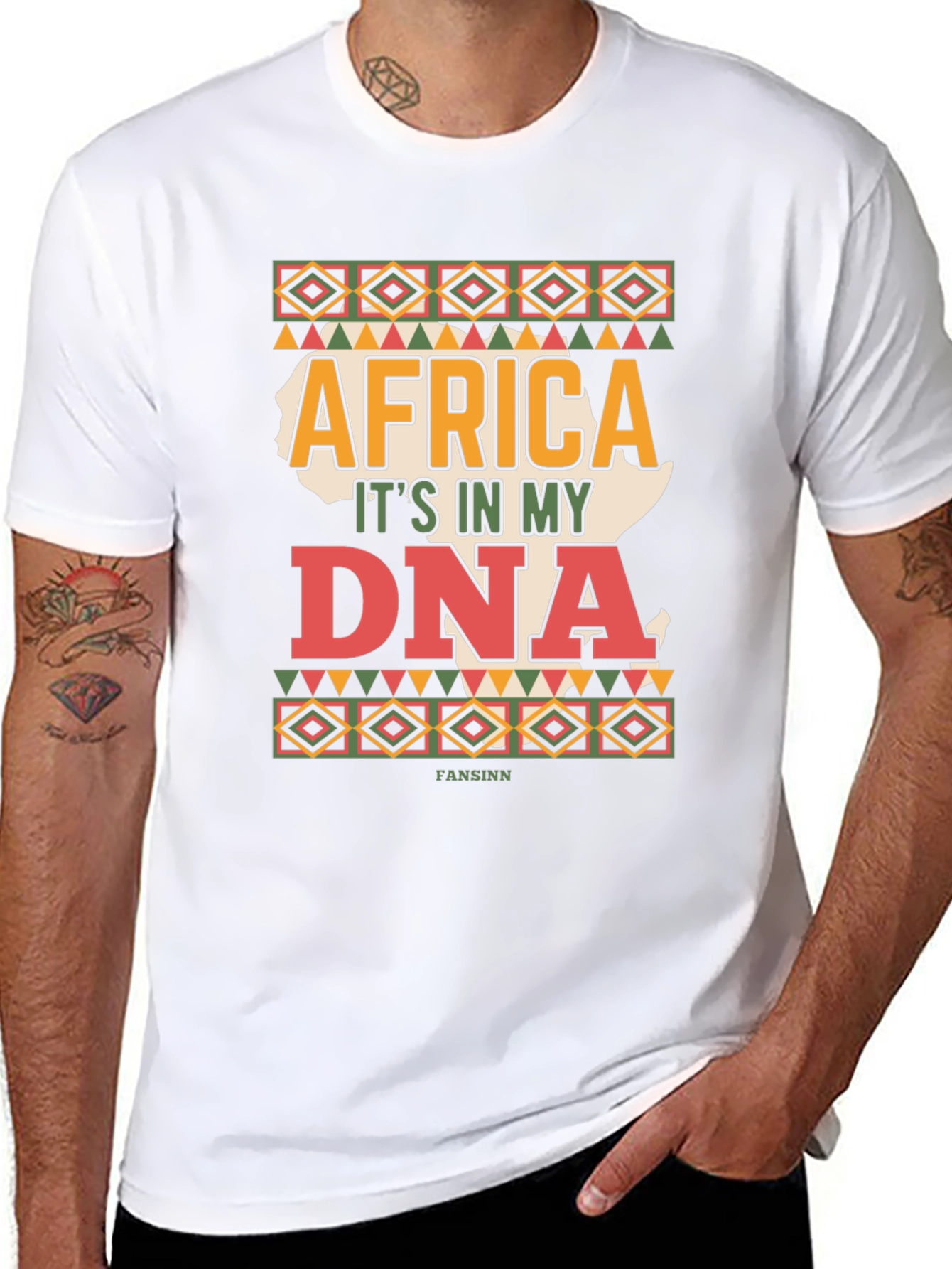 Africa DNA Mens Black T-Shirt