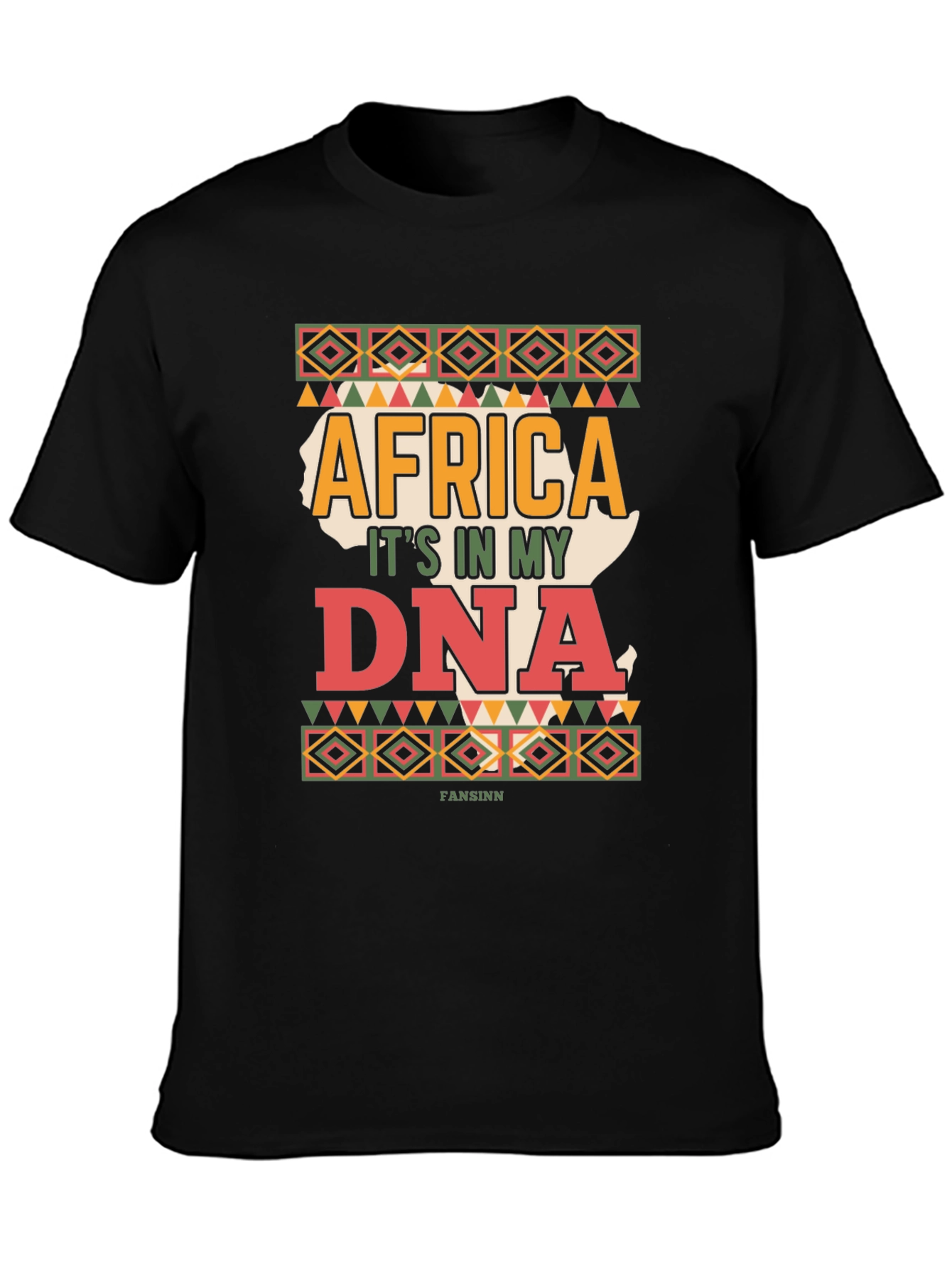 Africa DNA Mens Black T-Shirt