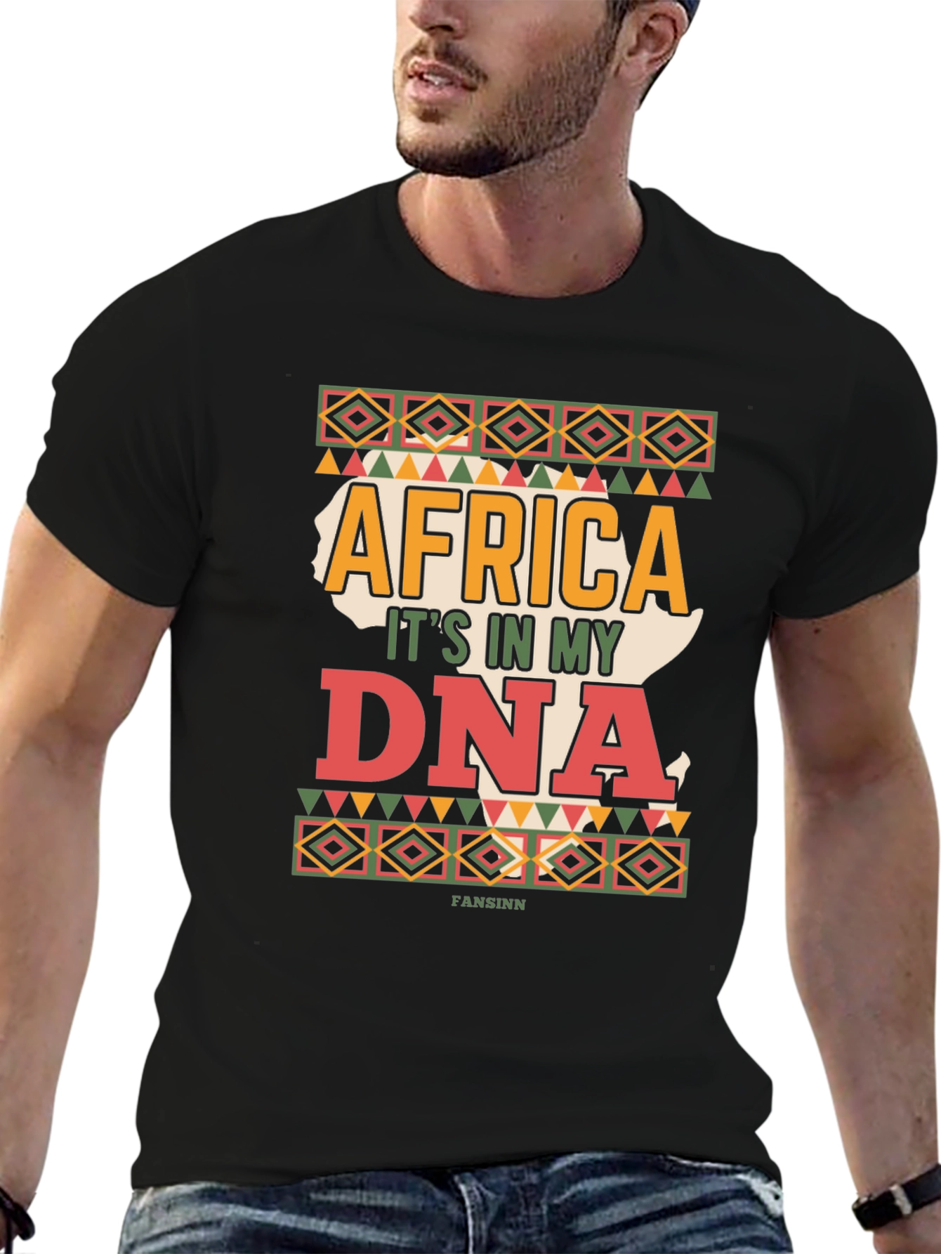 Africa DNA Mens Black T-Shirt