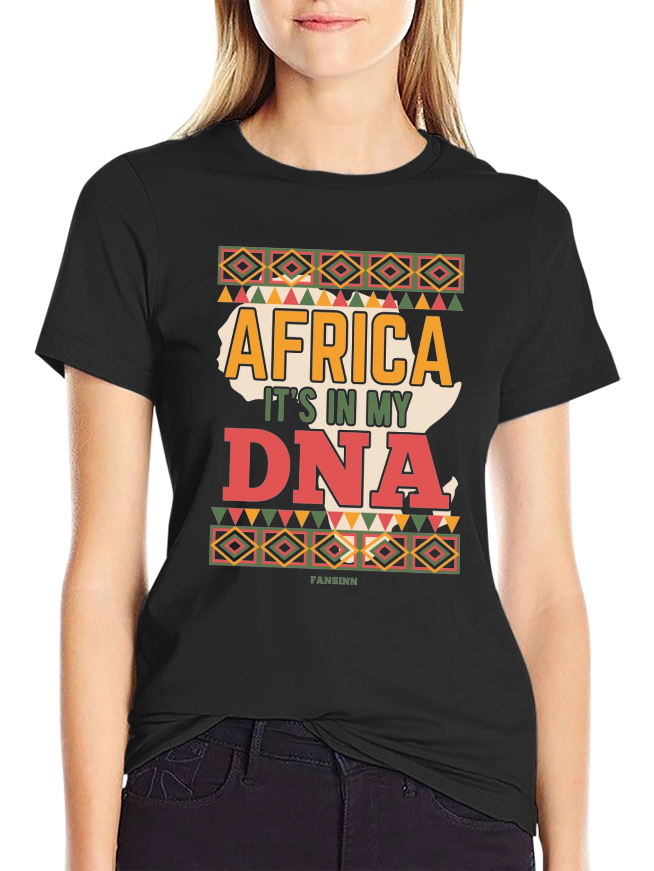 Africa DNA Mens Black T-Shirt