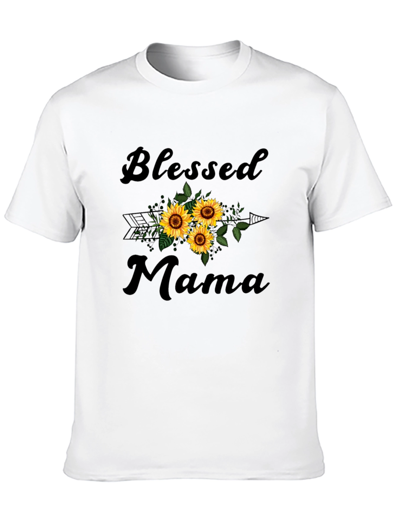 Blessed Mama Sunflower Graphic T-Shirt