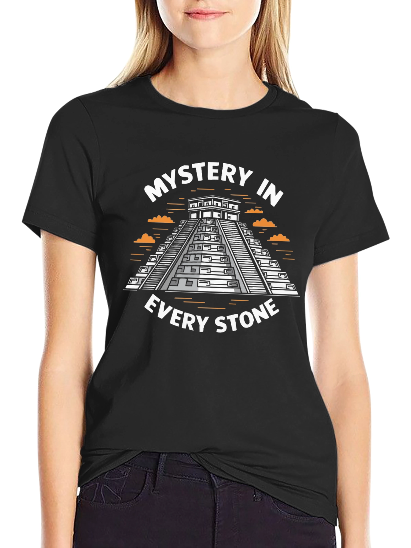 Mystery in Every Stone Black Graphic T-Shirt