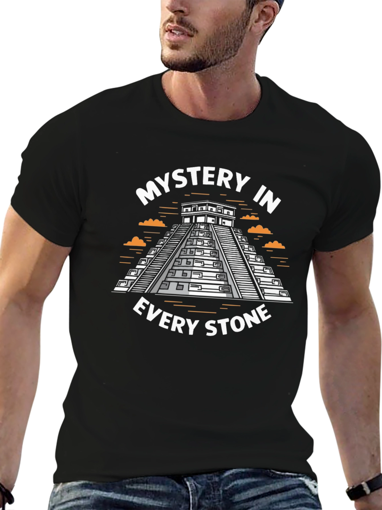 Mystery in Every Stone Black Graphic T-Shirt