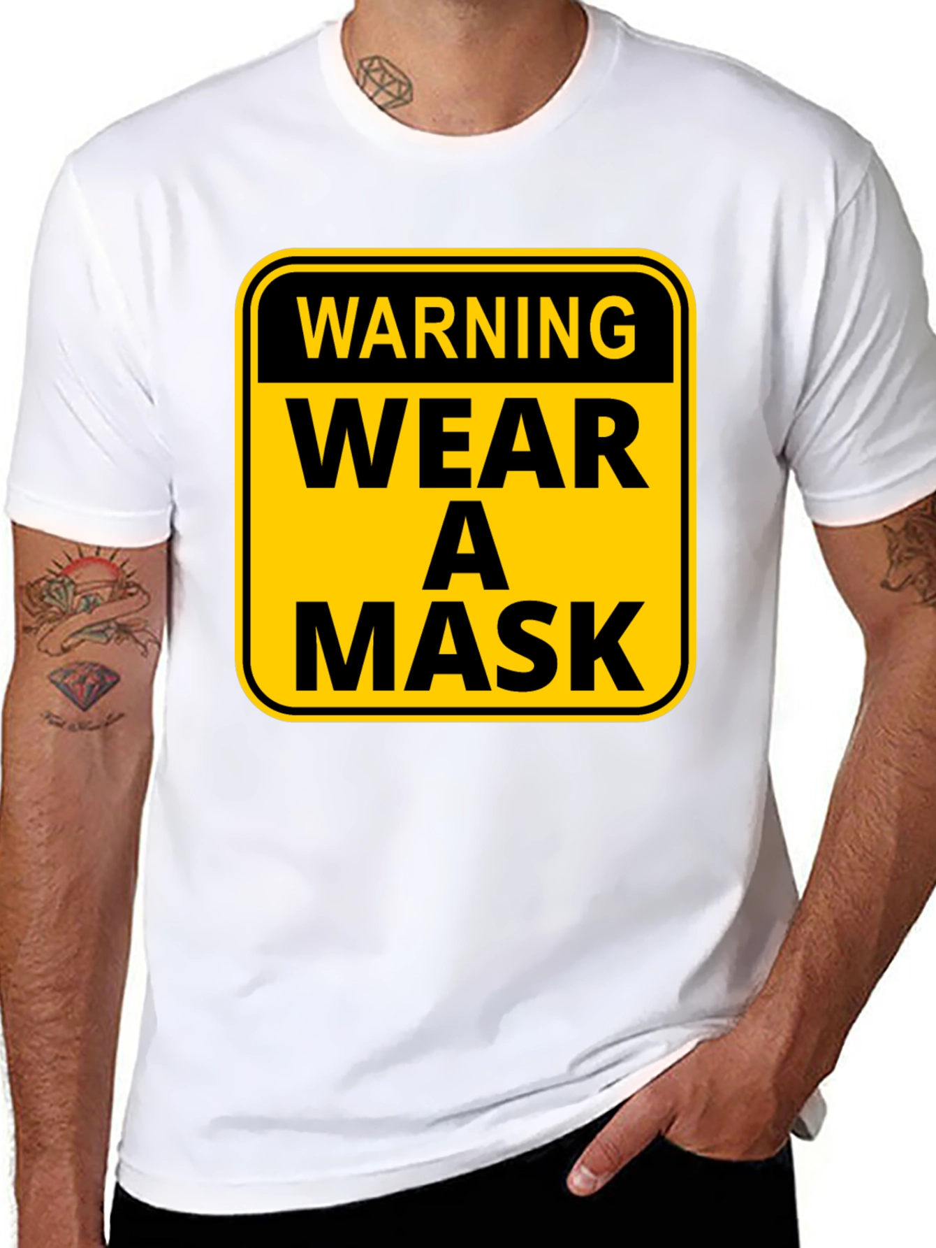 Wear A Mask Warning Graphic Tee