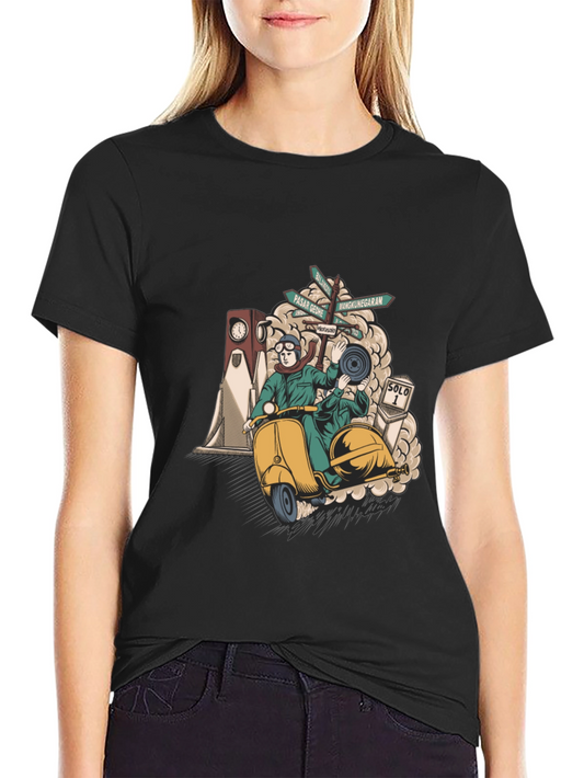 Solo Scooter Graphic Tee - Retro Style