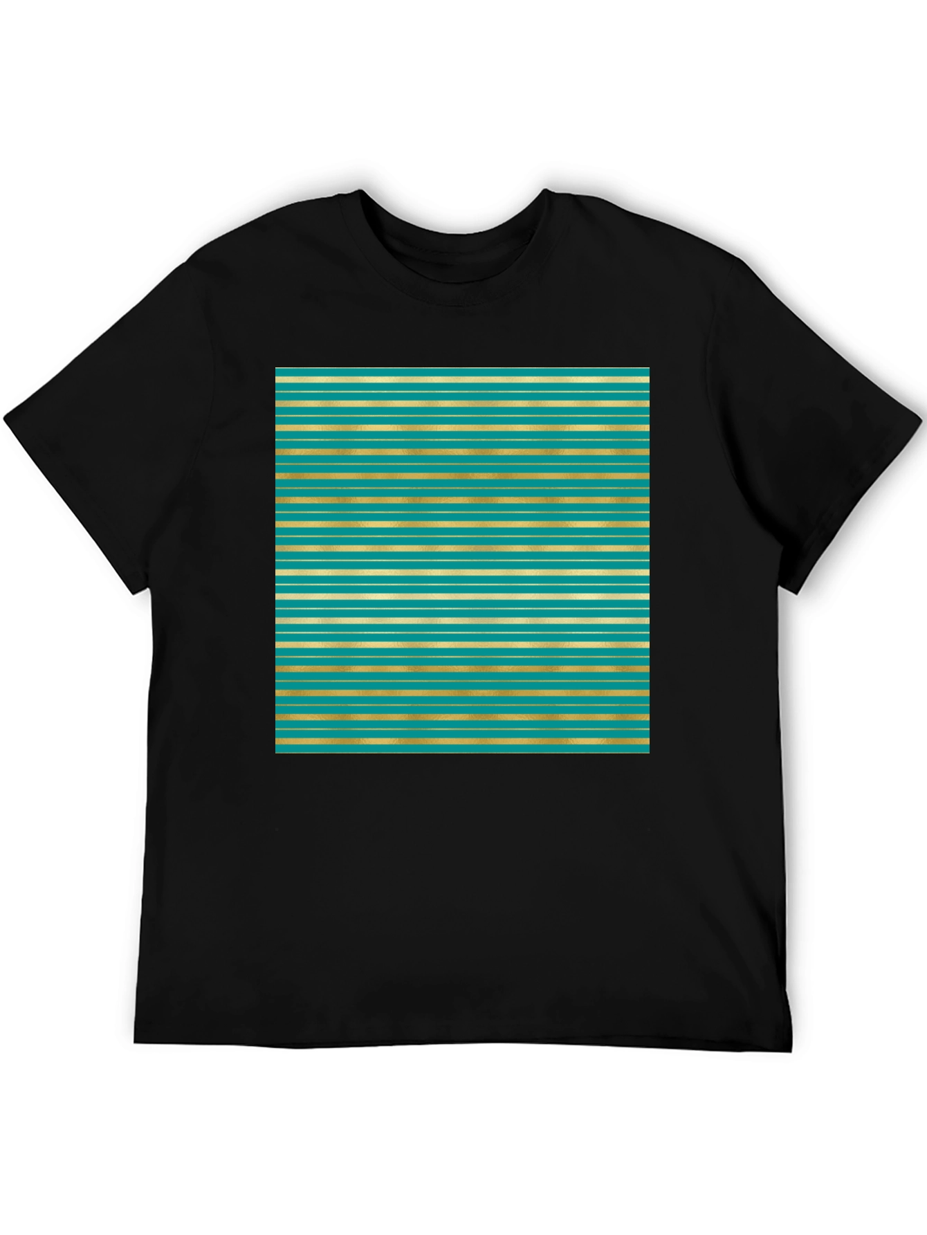 Teal and Gold Striped T-Shirt