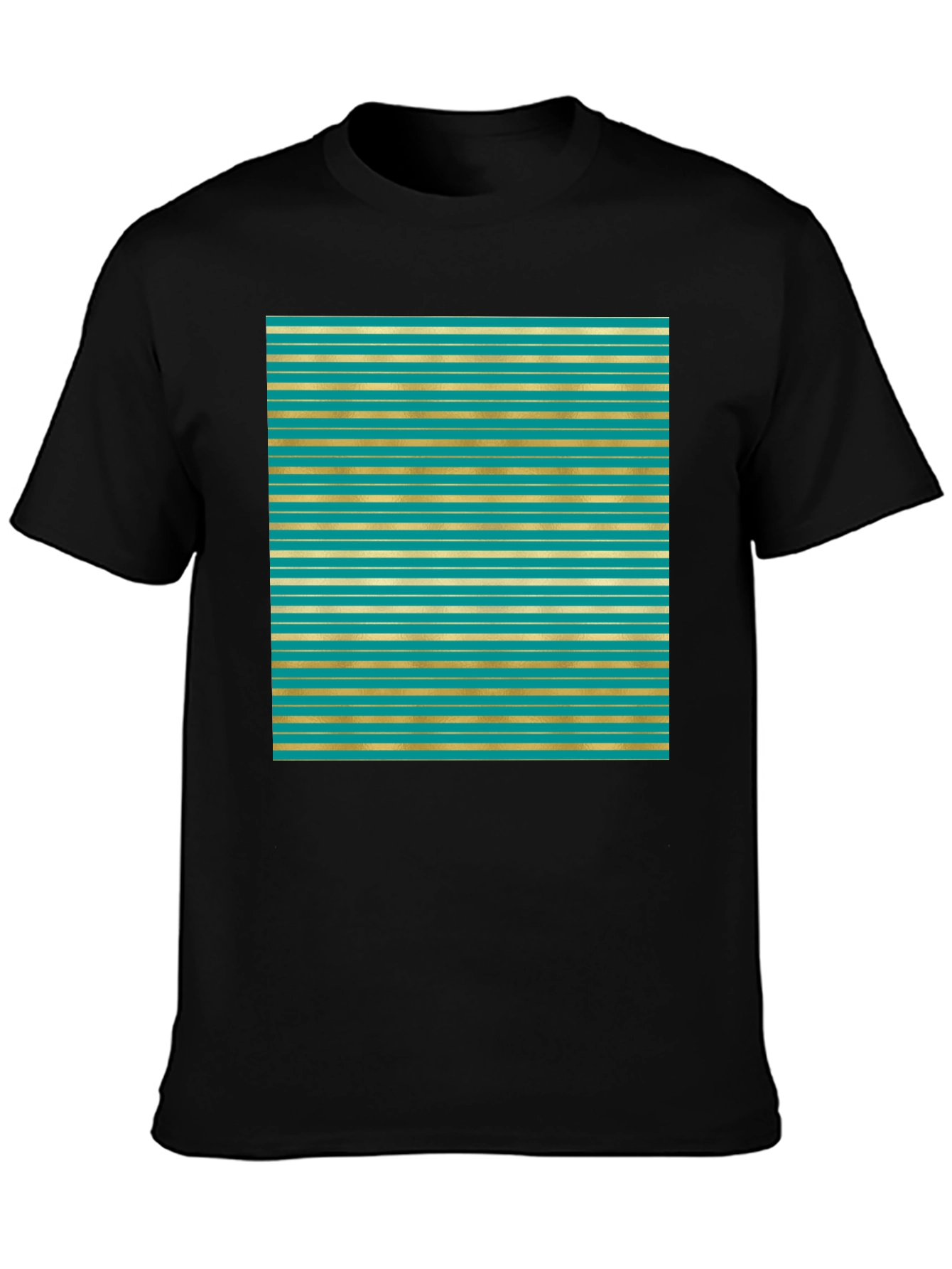 Teal and Gold Striped T-Shirt