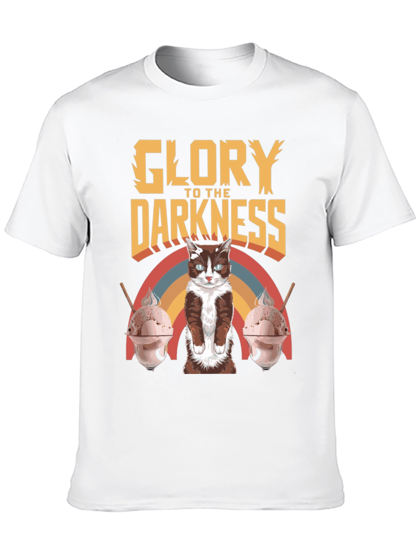Glory To The Darkness Cat Graphic T-Shirt