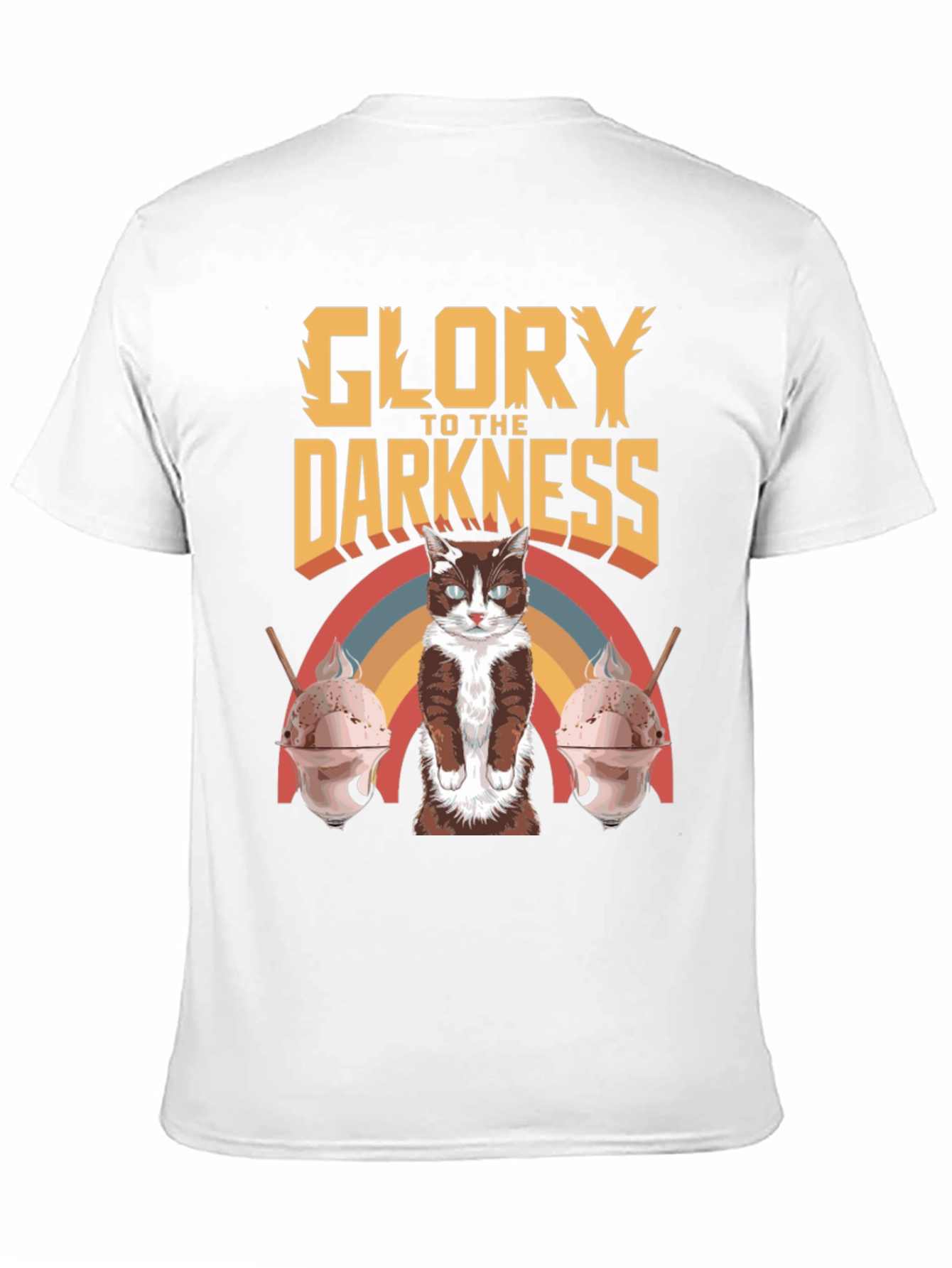 Glory To The Darkness Cat Graphic T-Shirt