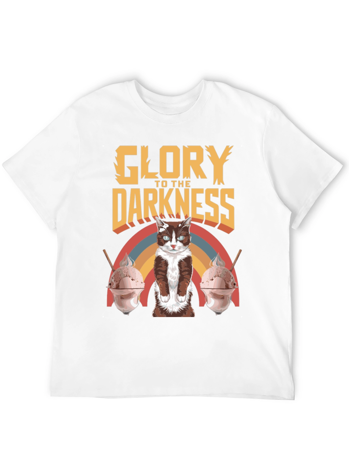 Glory To The Darkness Cat Graphic T-Shirt