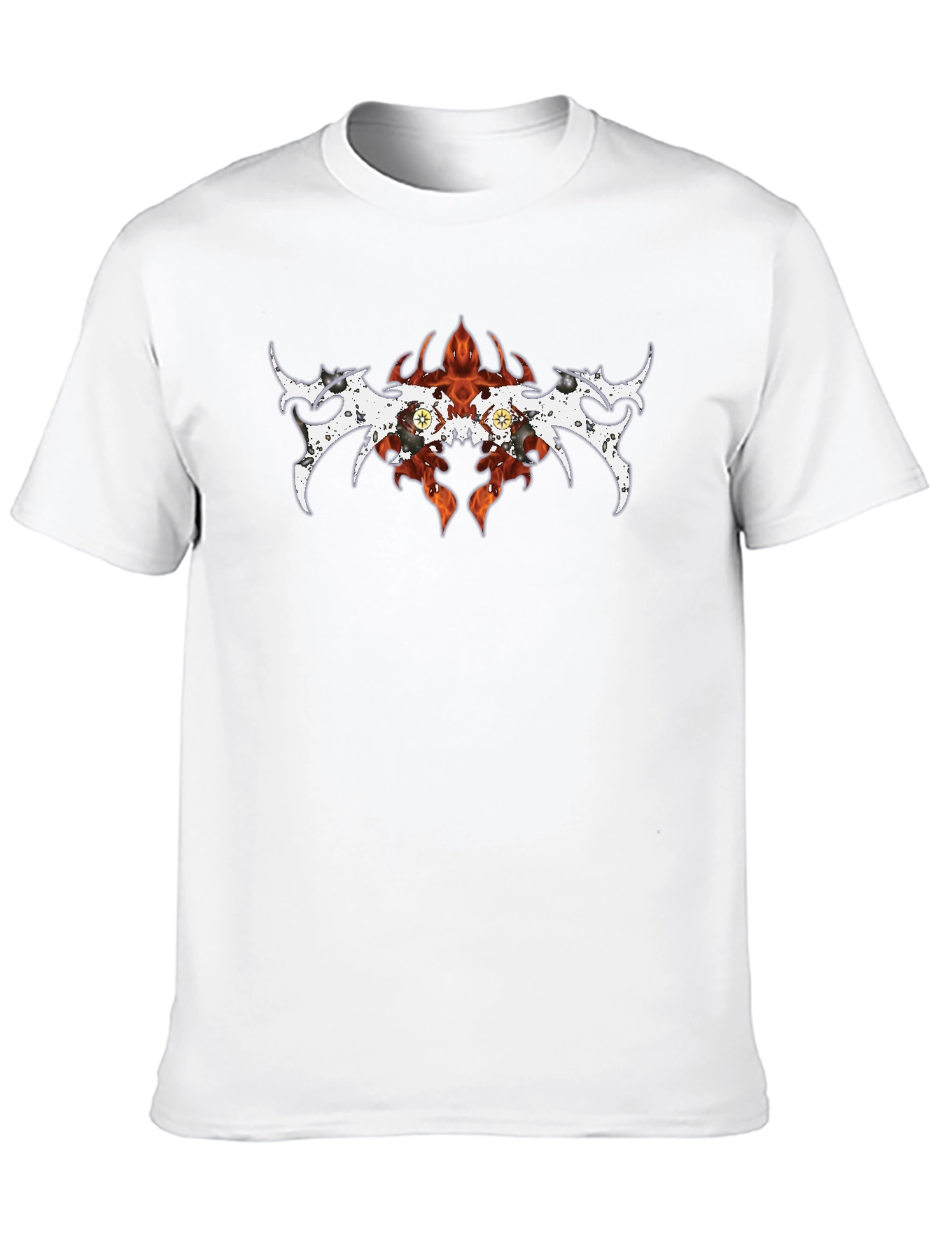 Fiery Tribal Design Black Tee