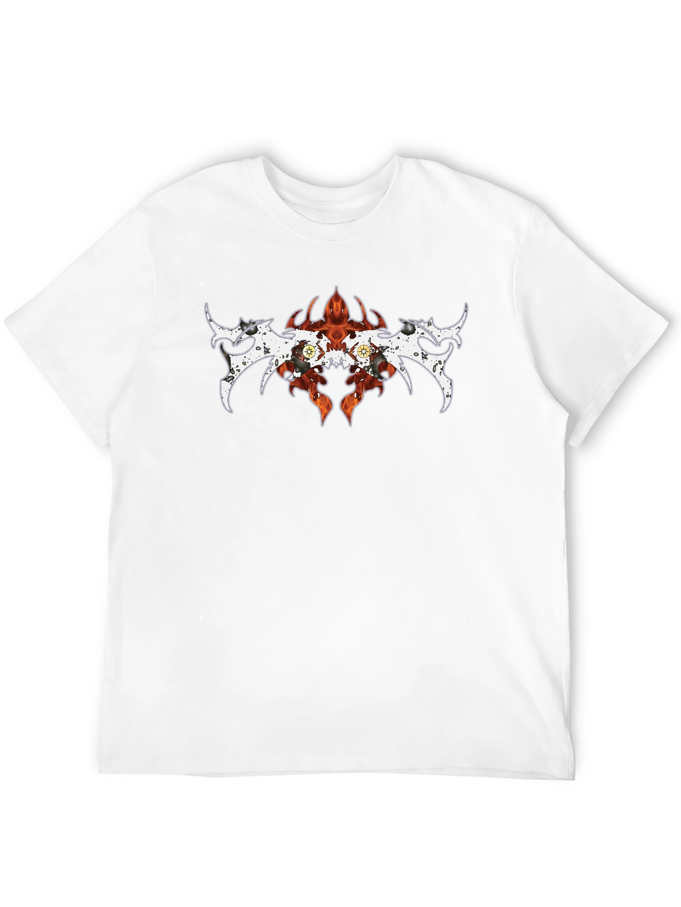 Fiery Tribal Design Black Tee