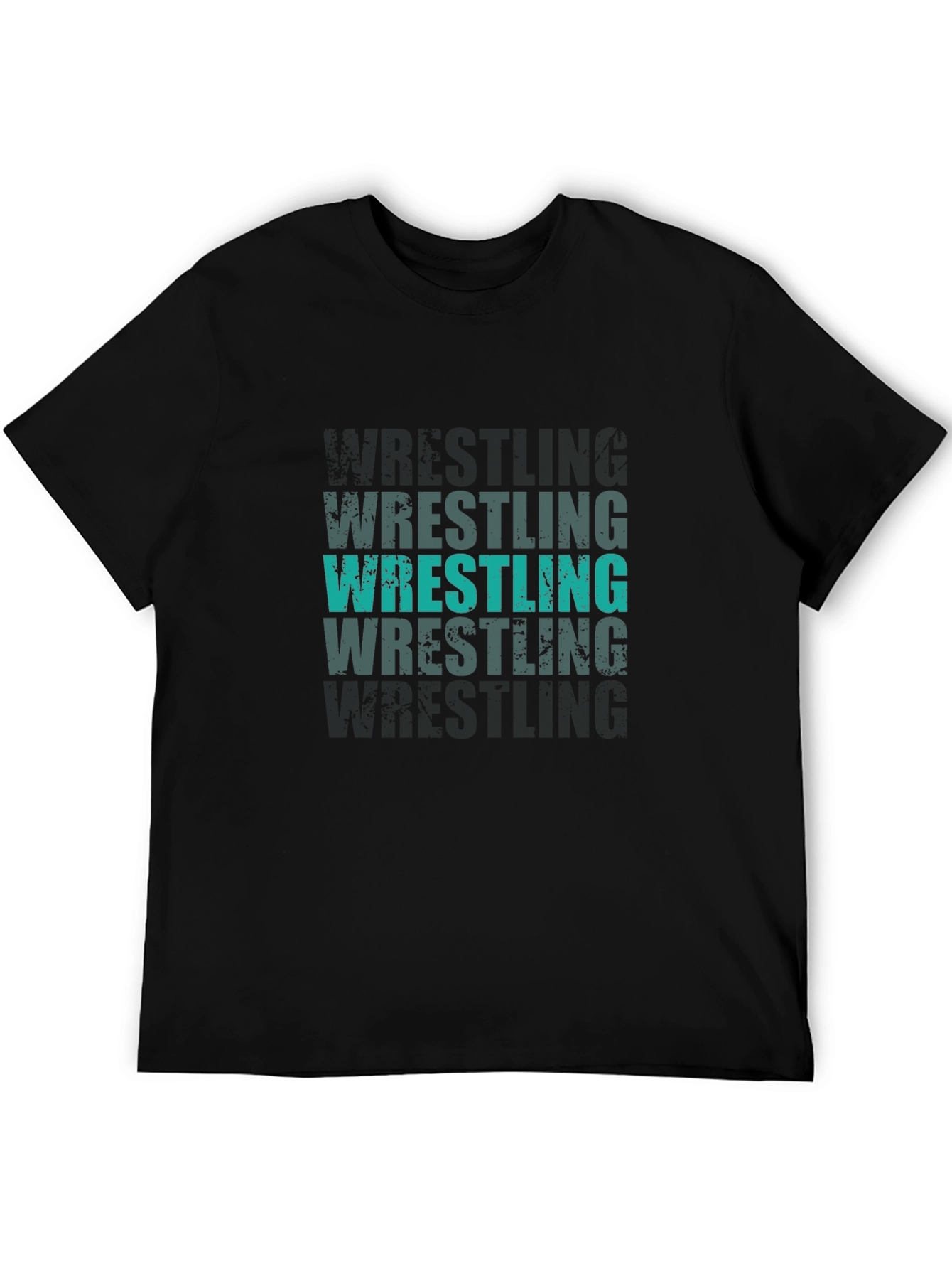 Wrestling T-Shirt: Distressed Graphic Print Tee