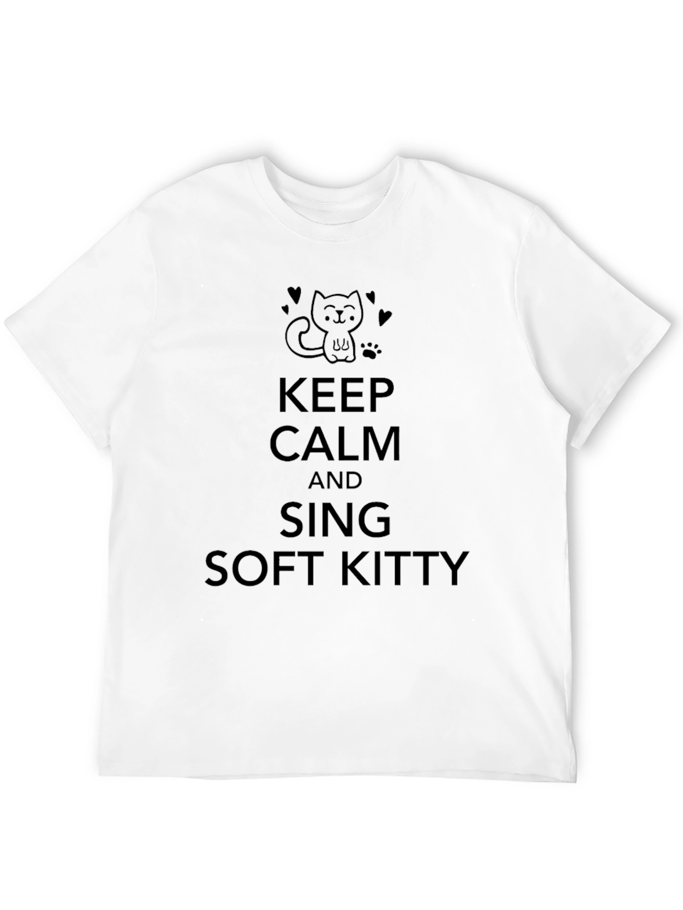 Keep Calm and Sing Soft Kitty Black T-Shirt