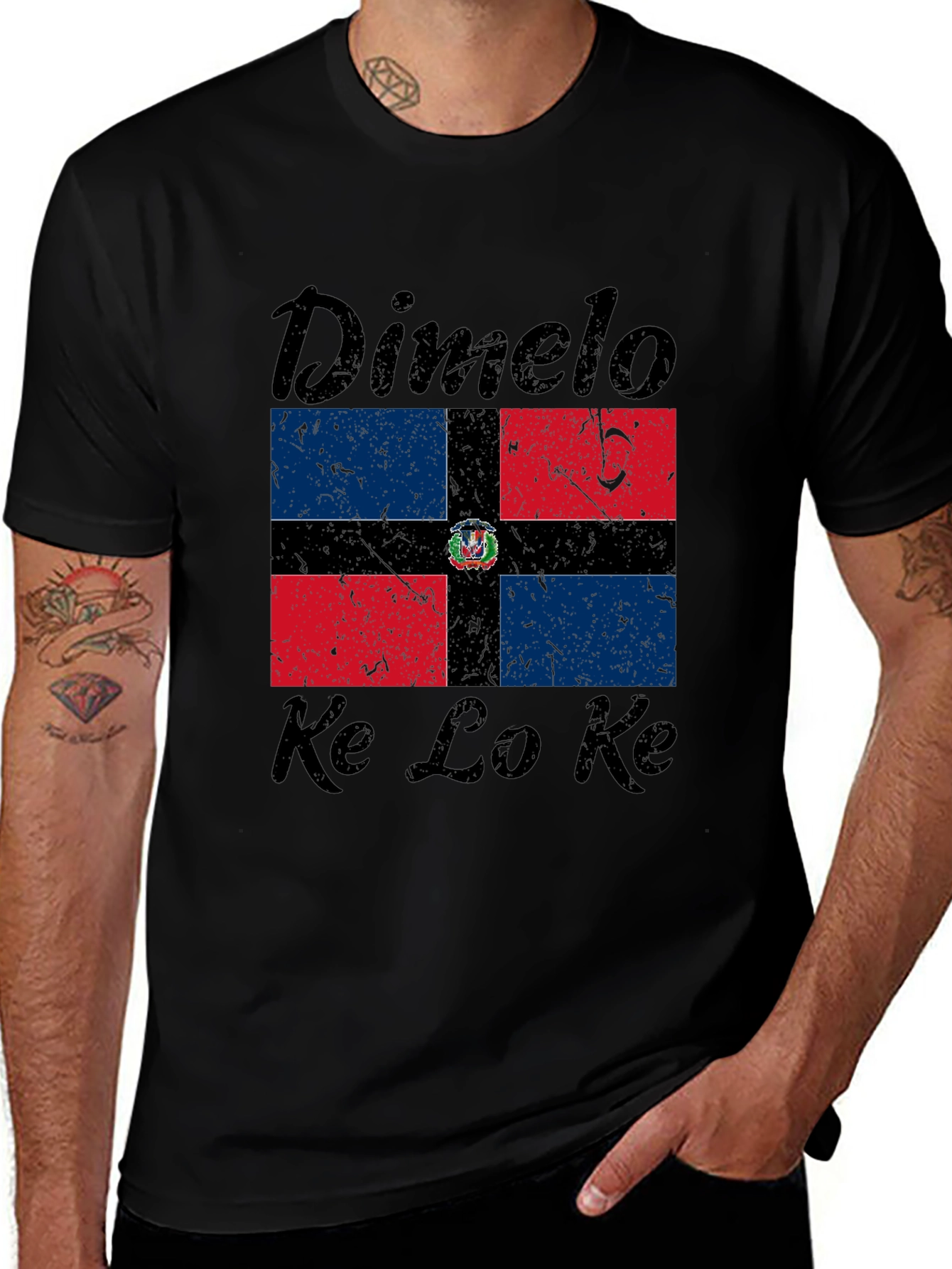 Dominican Republic Flag T-Shirt - Dimelo Ke Lo Ke
