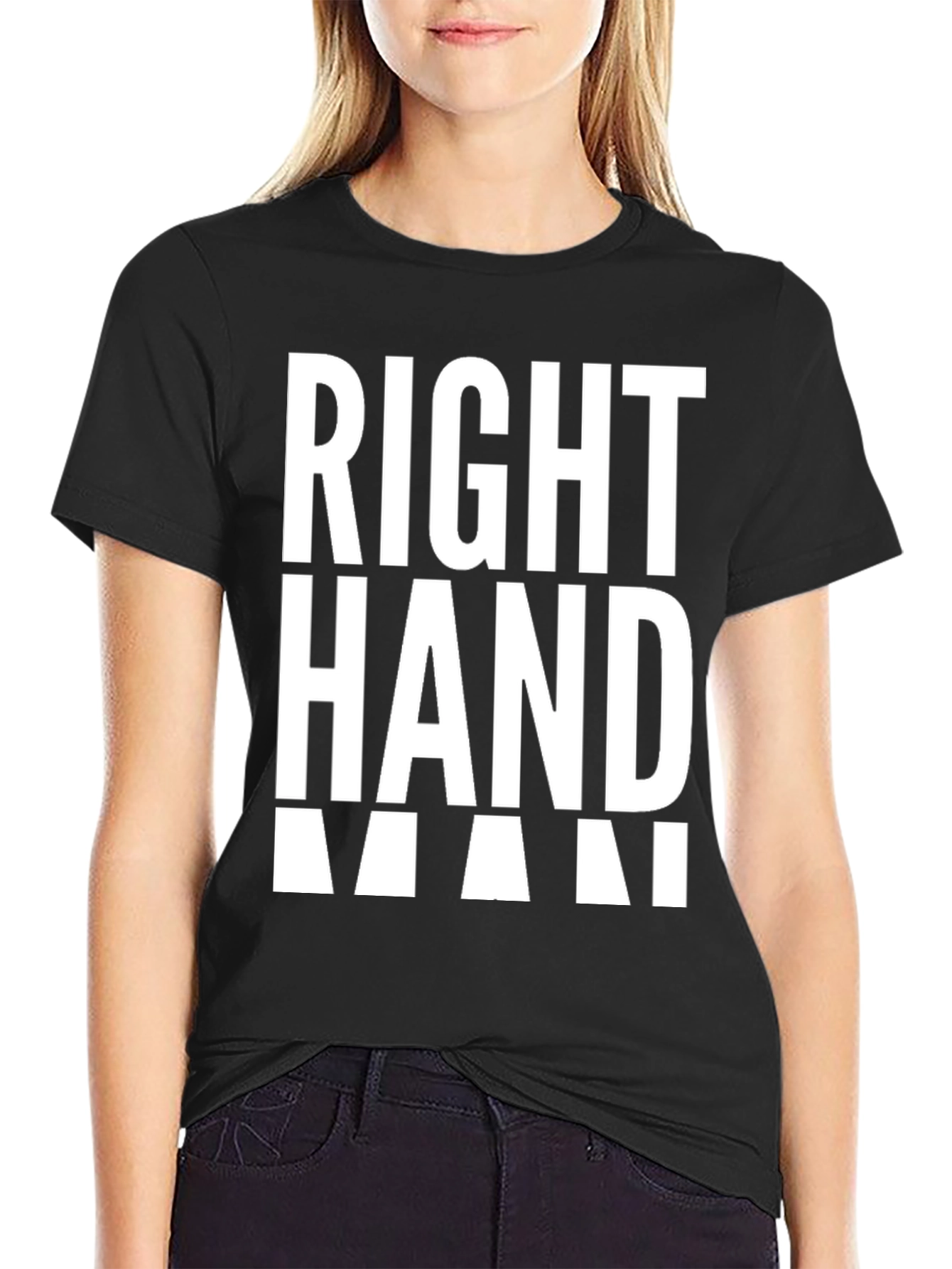 Right Hand Man Graphic Tee - Black Cotton Blend