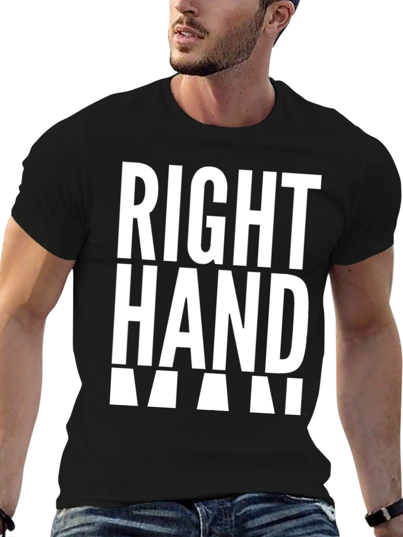 Right Hand Man Graphic Tee - Black Cotton Blend
