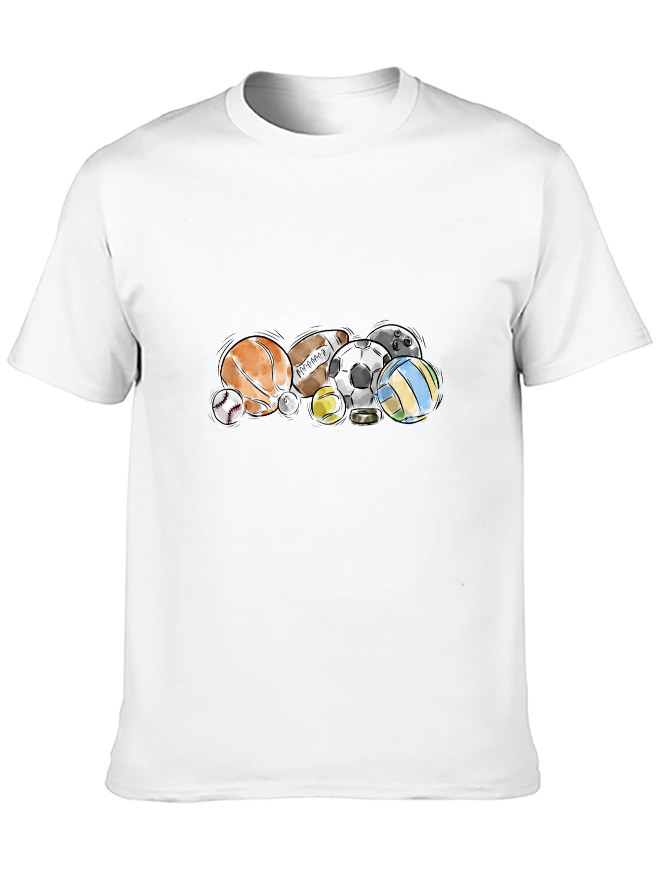 Sports Balls Black T-Shirt