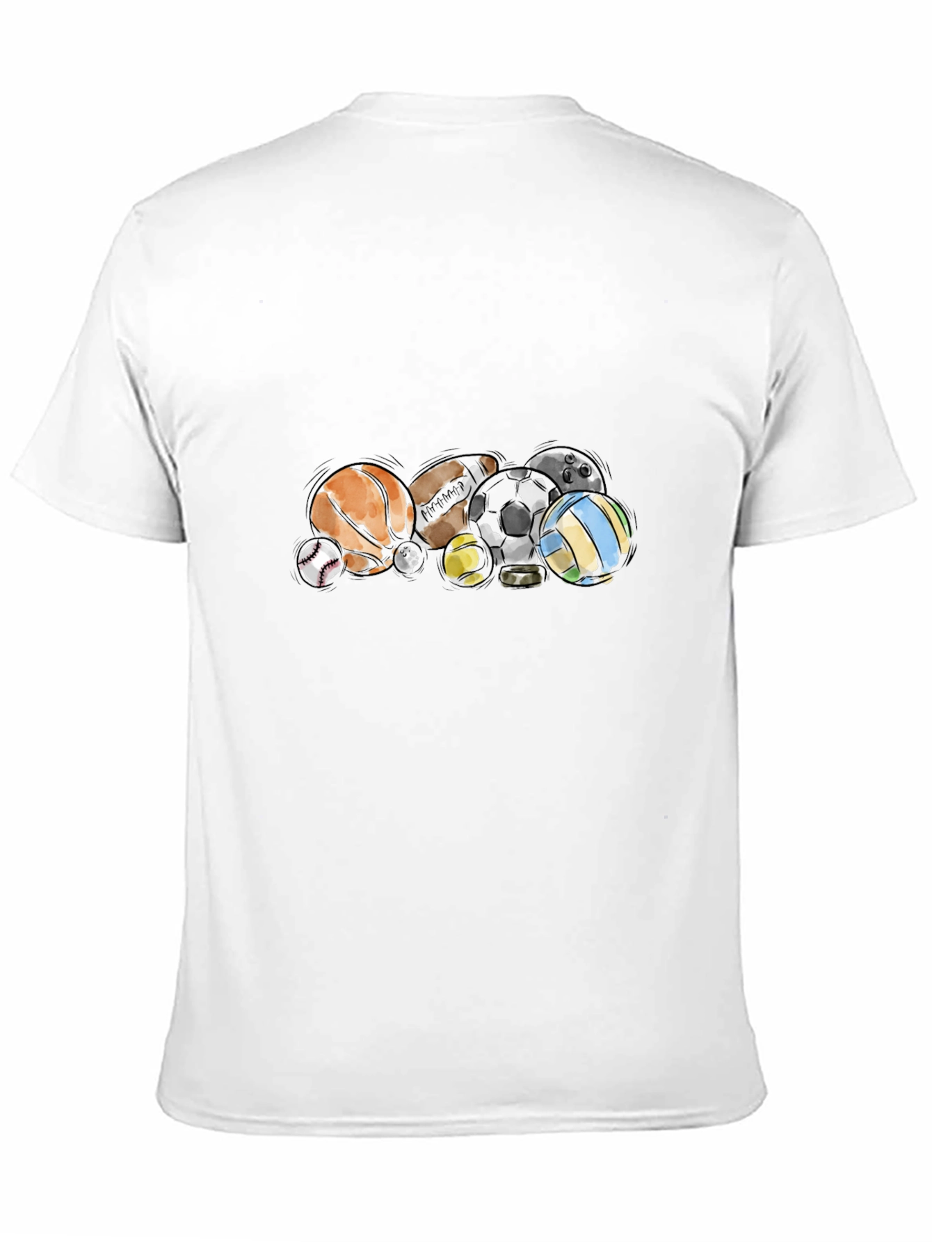 Sports Balls Black T-Shirt