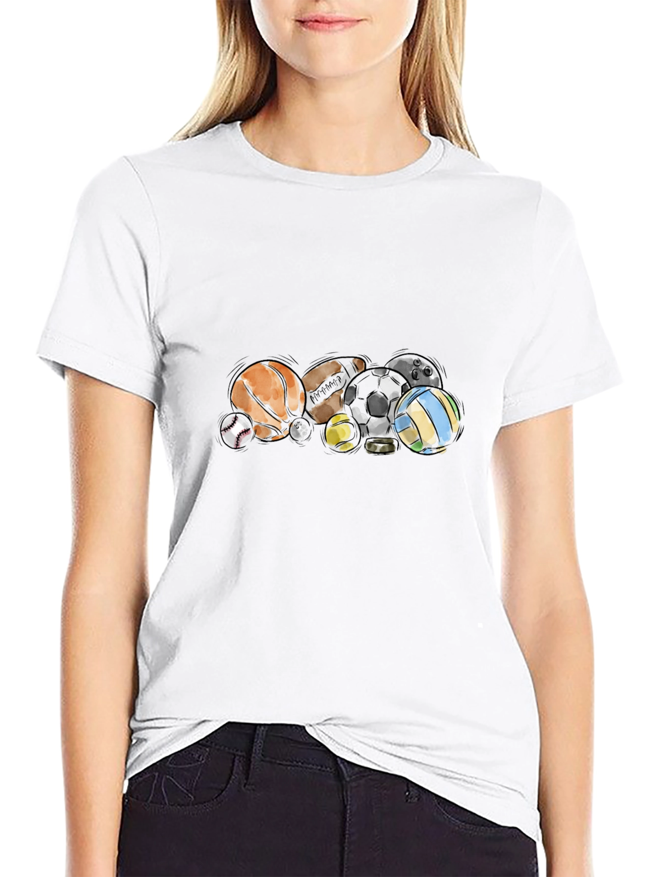 Sports Balls Black T-Shirt