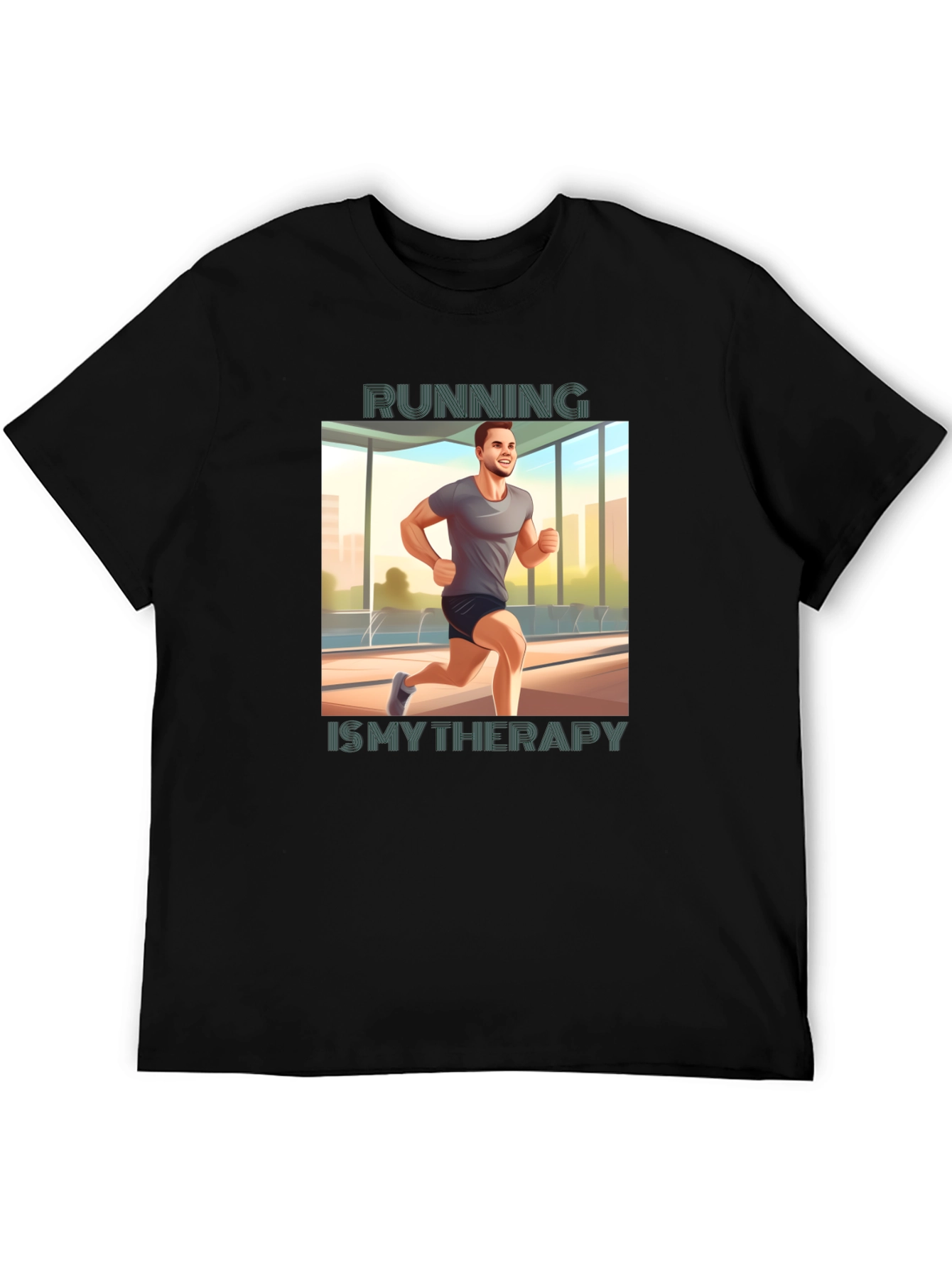Running is My Therapy Graphic Tee
