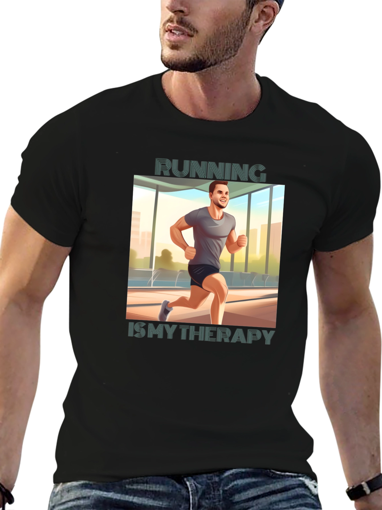 Running is My Therapy Graphic Tee