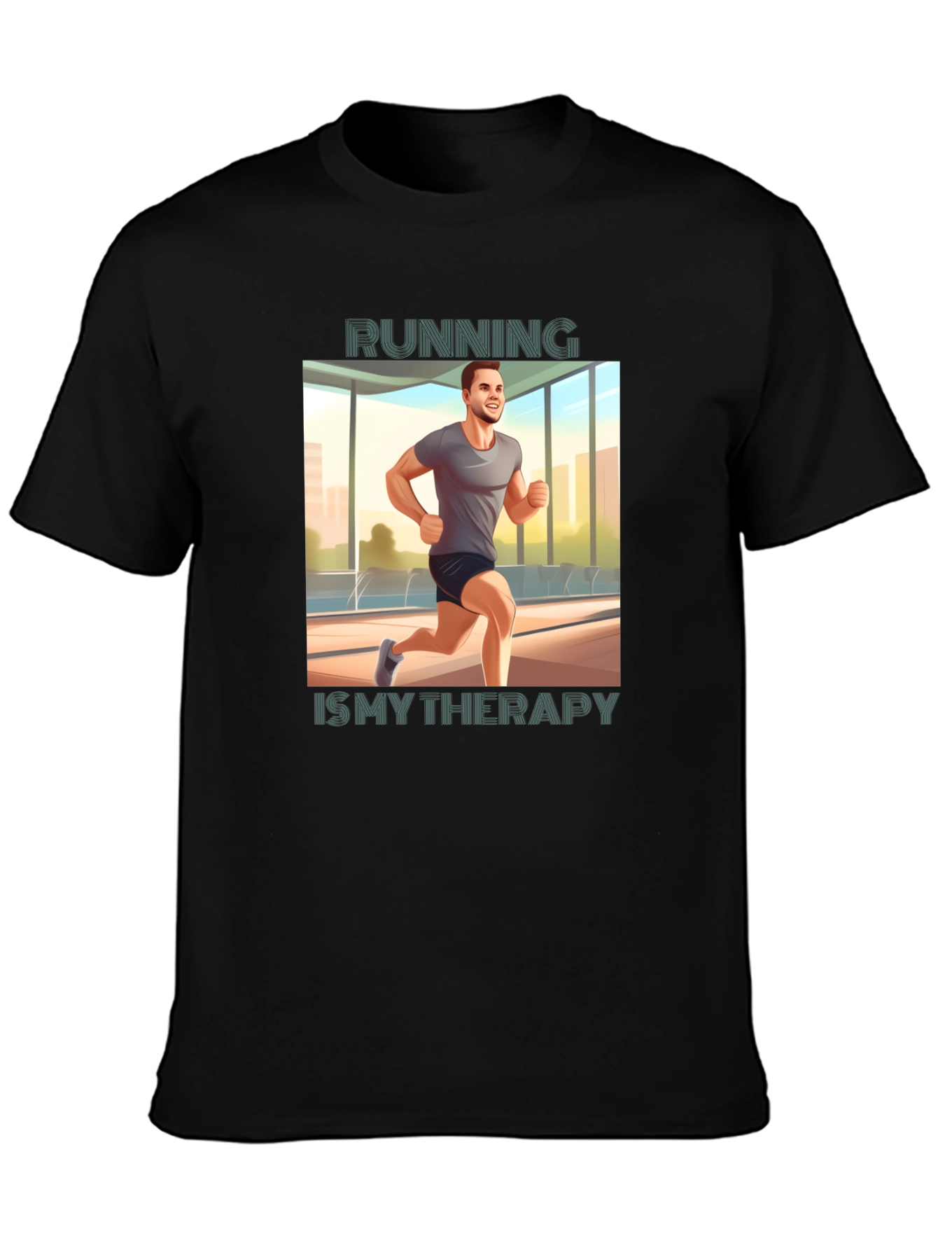 Running is My Therapy Graphic Tee