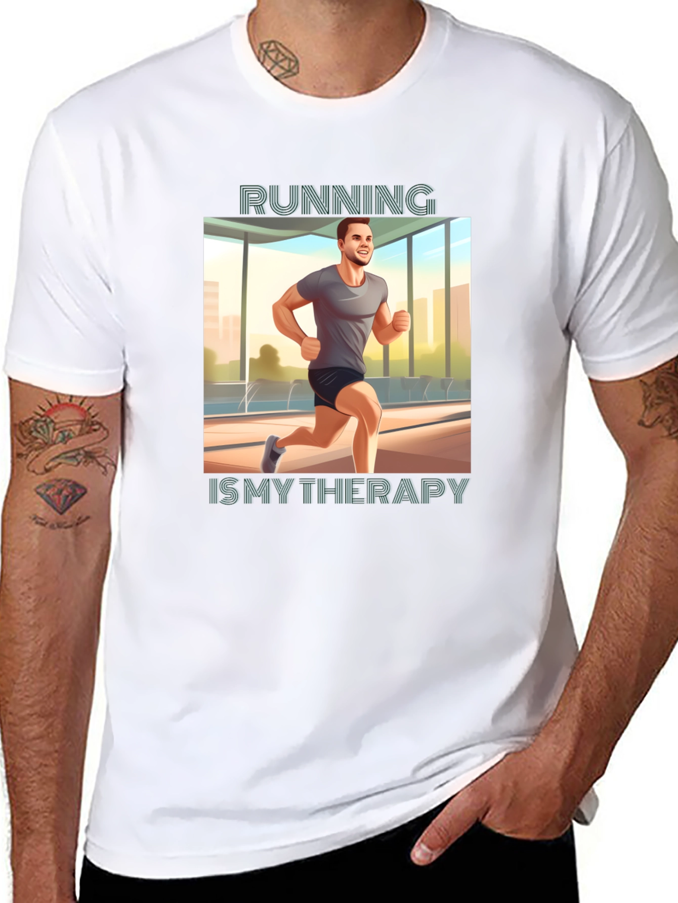 Running is My Therapy Graphic Tee