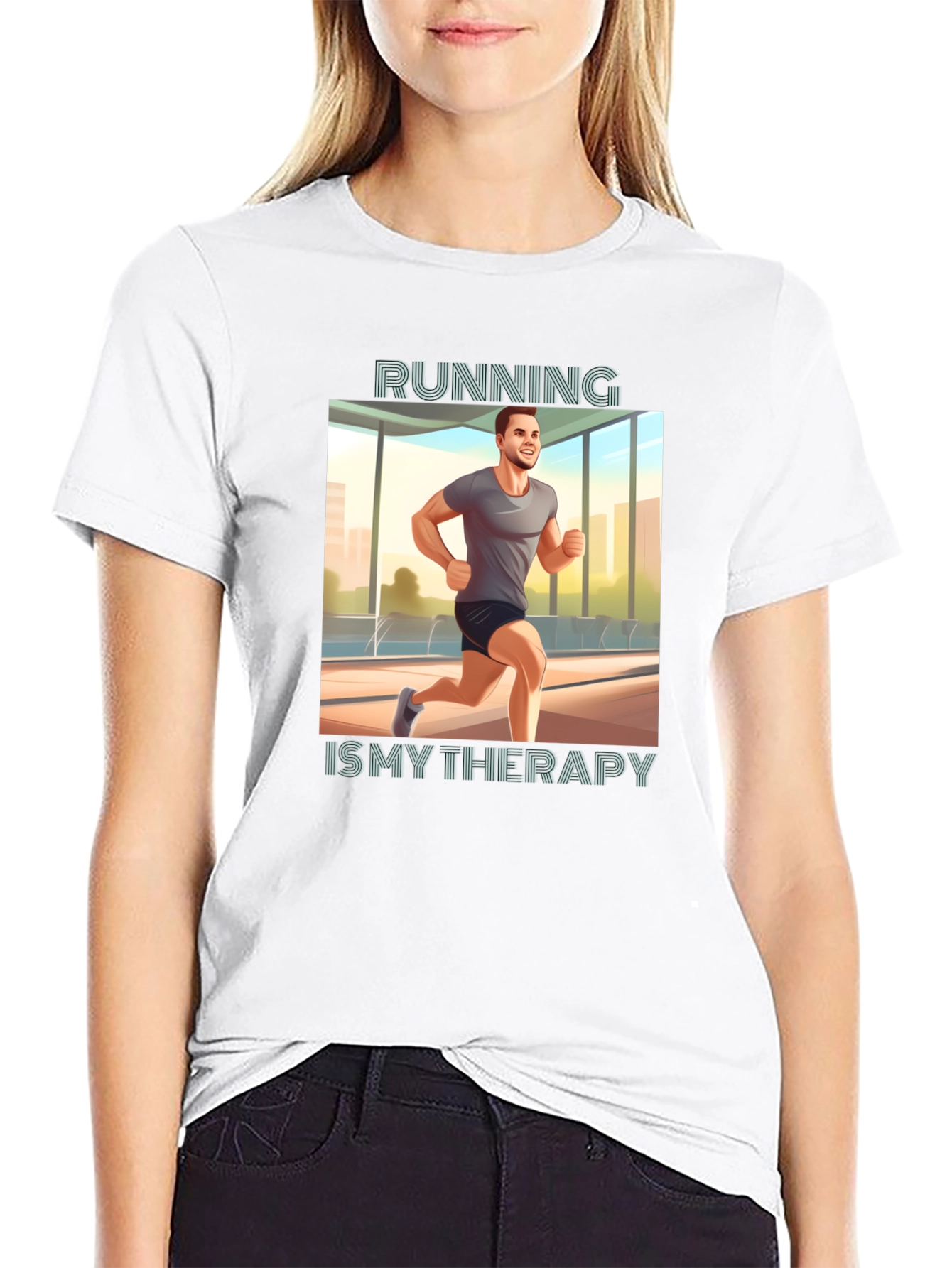 Running is My Therapy Graphic Tee