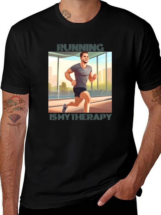Running is My Therapy Graphic Tee