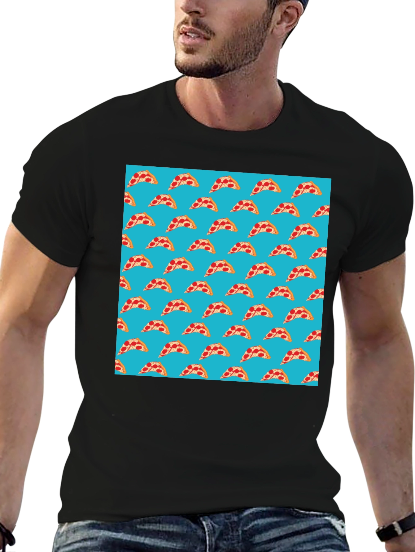 Pizza Slice Pattern T-Shirt - Fun Foodie Style