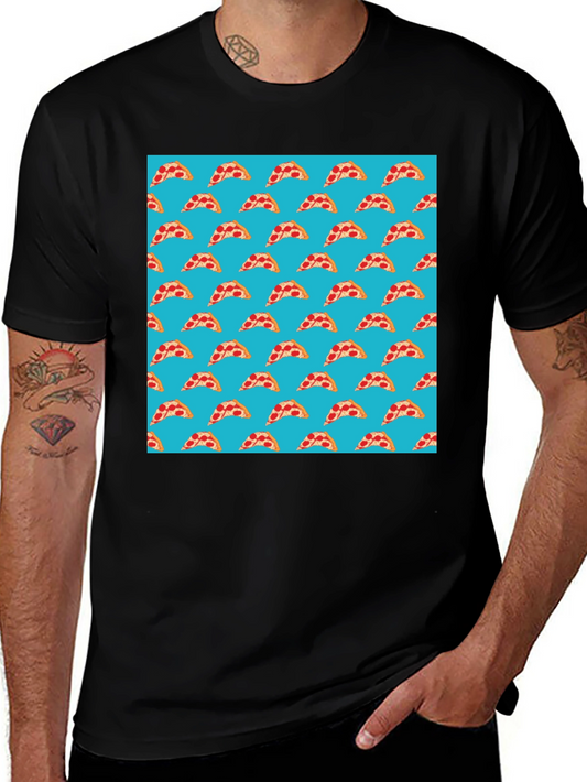 Pizza Slice Pattern T-Shirt - Fun Foodie Style