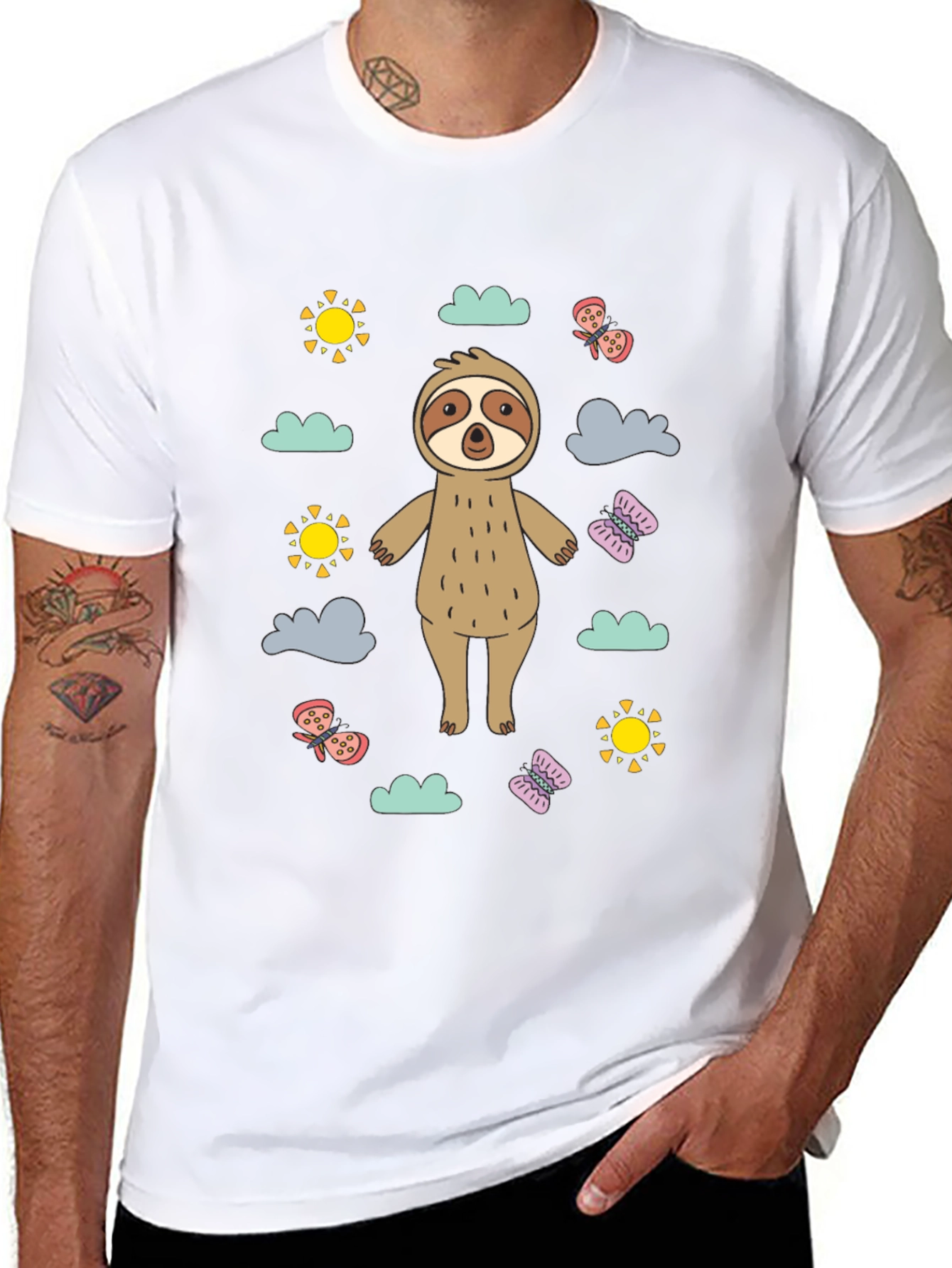 Sloth Graphic T-Shirt - Fun Cartoon Design!