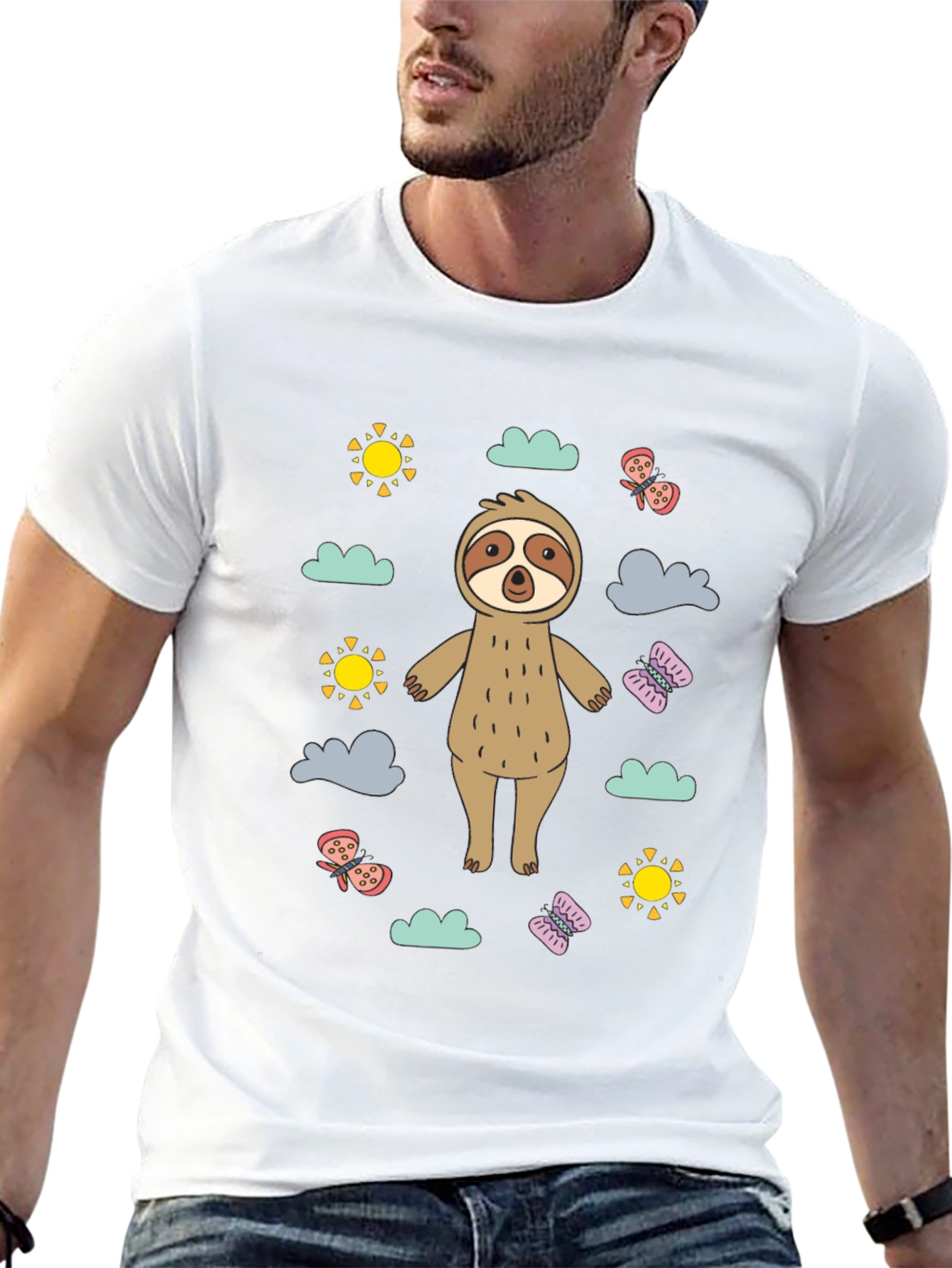 Sloth Graphic T-Shirt - Fun Cartoon Design!
